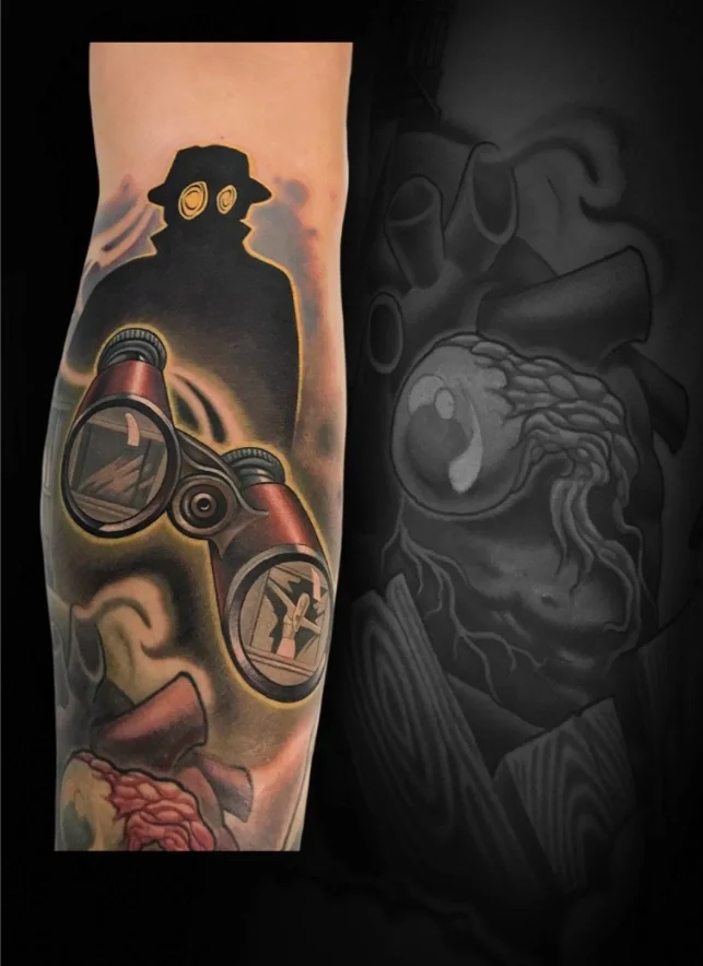 Rear Window Binoculars Tattoo