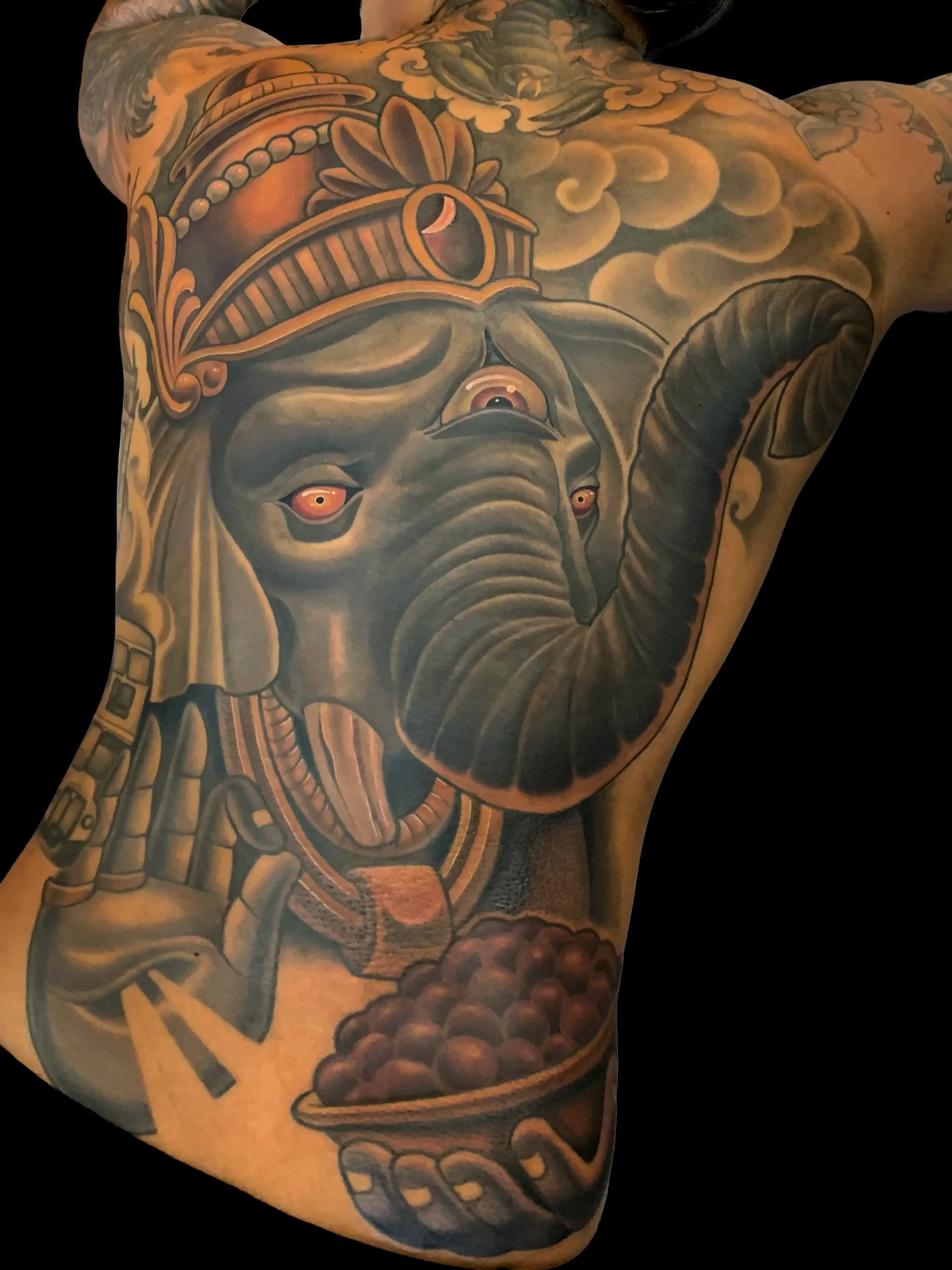Ganesh Full Back Piece Tattoo