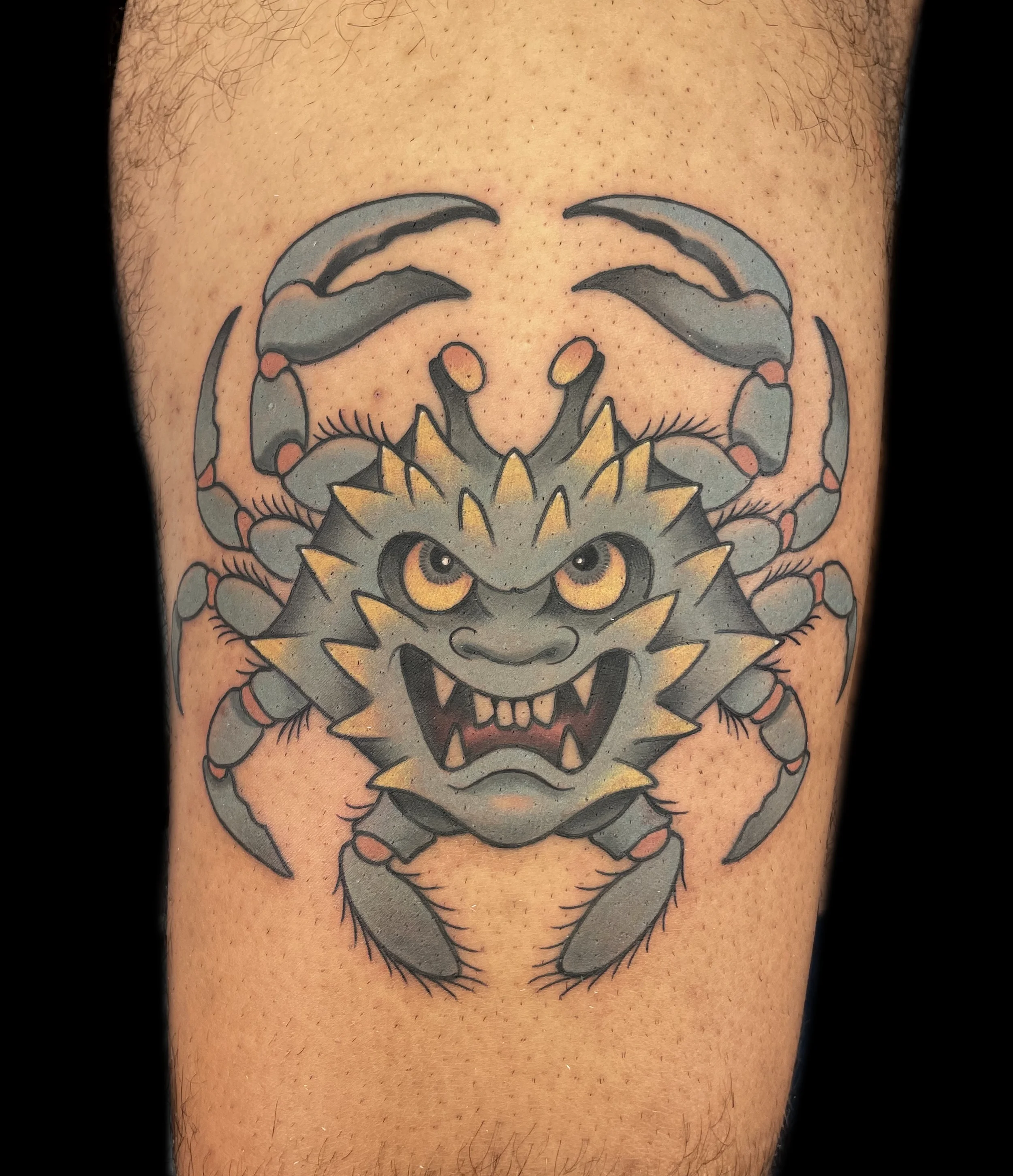 Crabby Face Traditional Tattoo