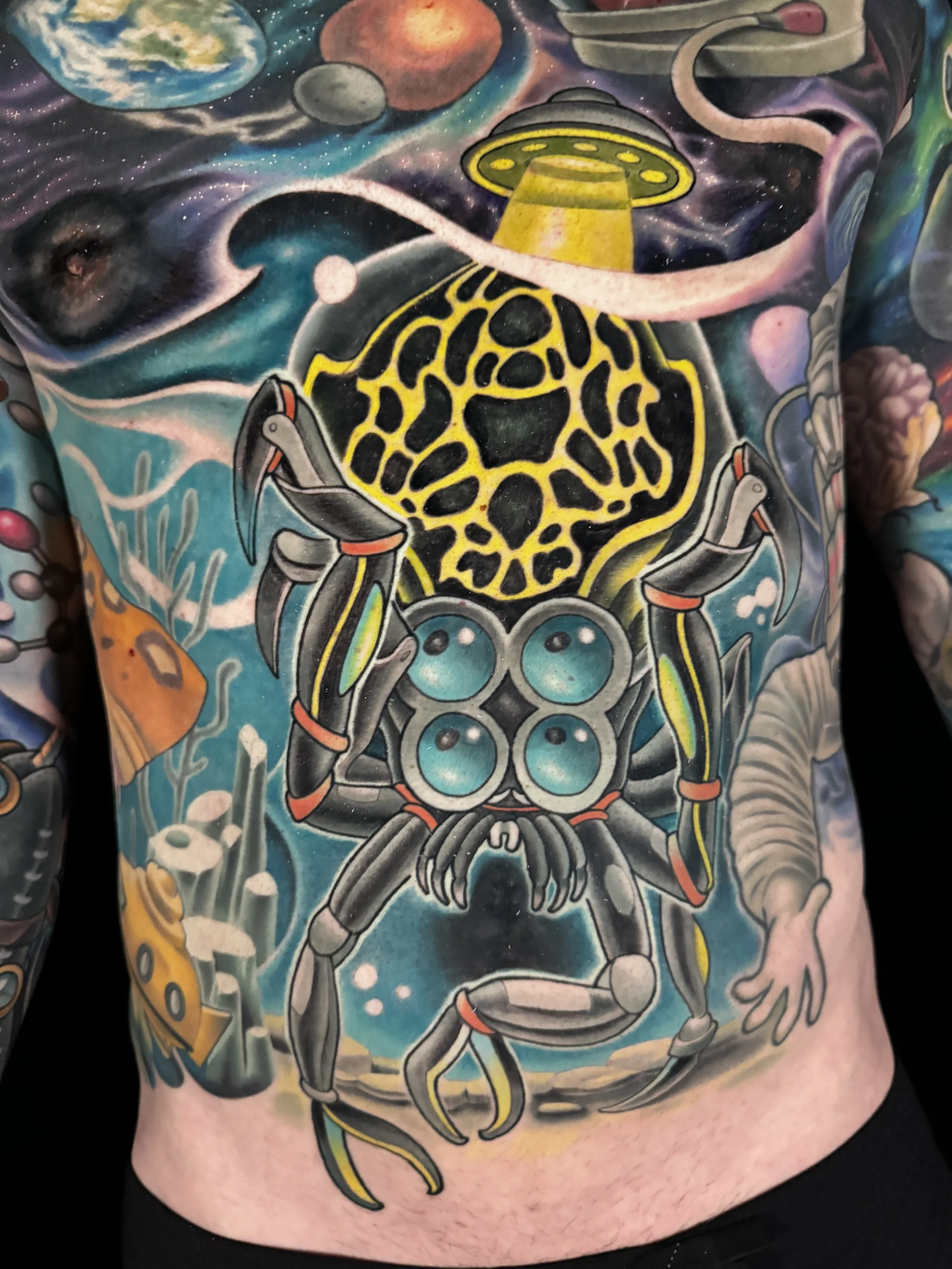 Subnautica Squid Monster Belly tattoo
