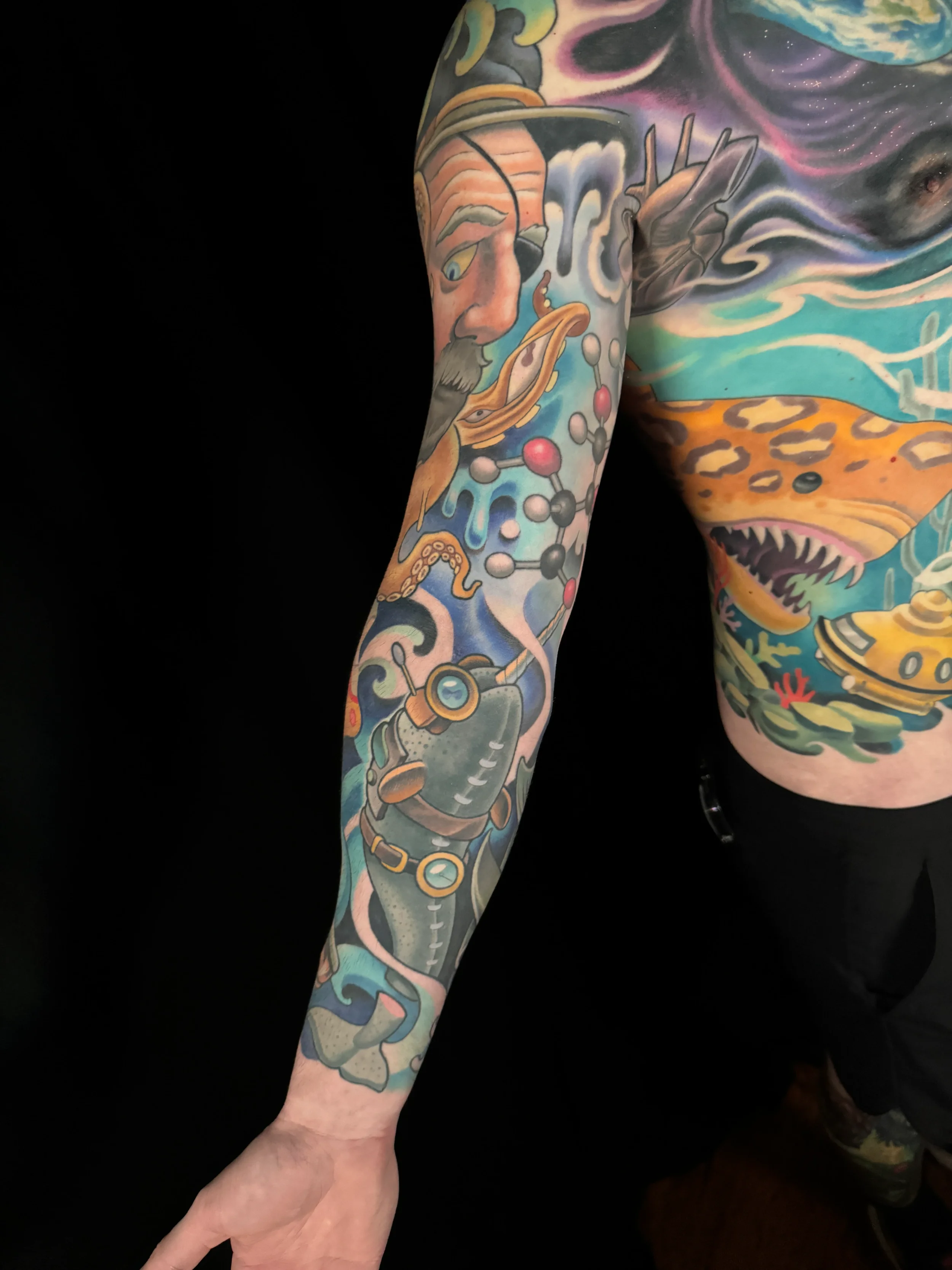 Abstract Nautical Full Sleeve Tattoo