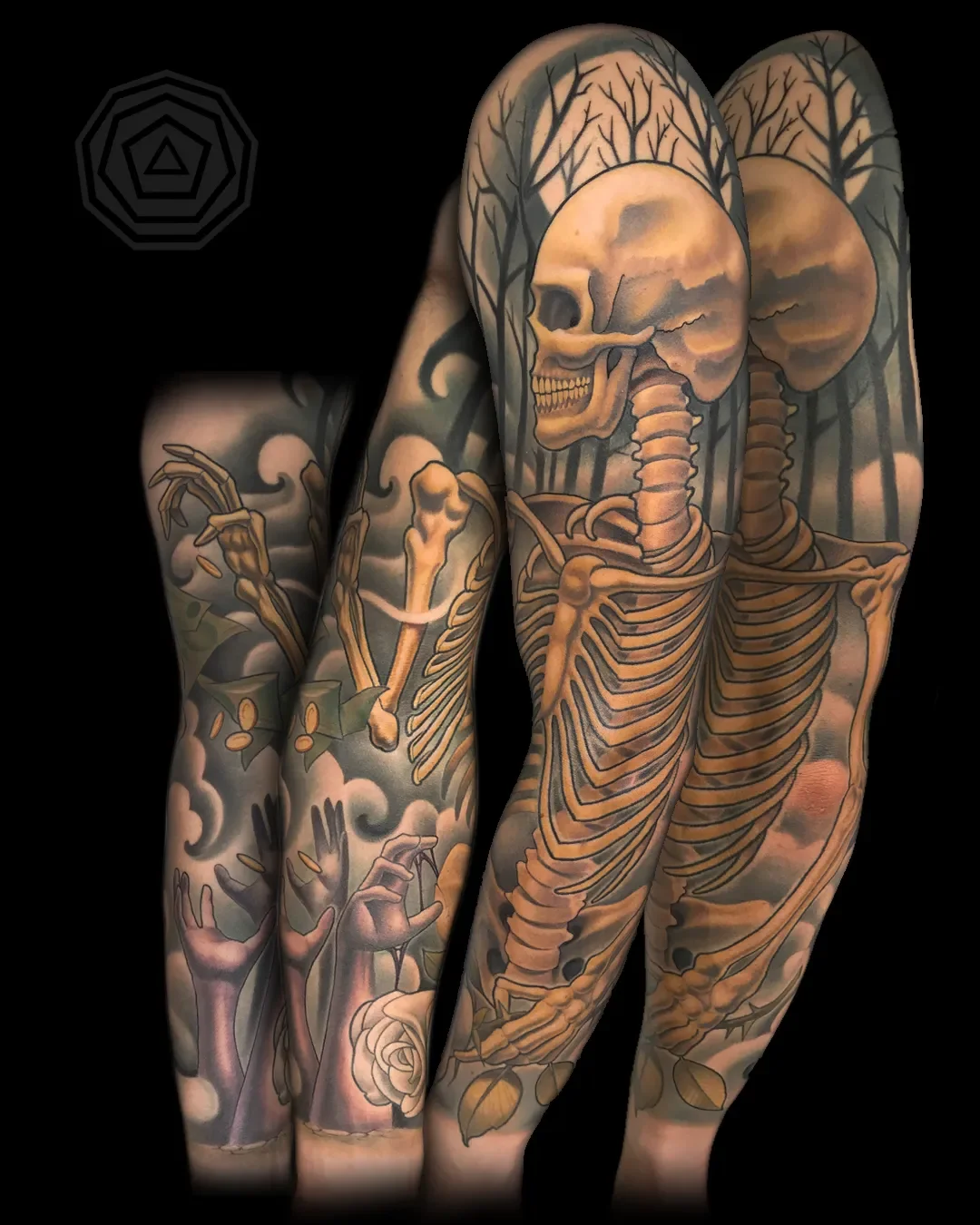 Skeleton Full Sleeve Tattoo