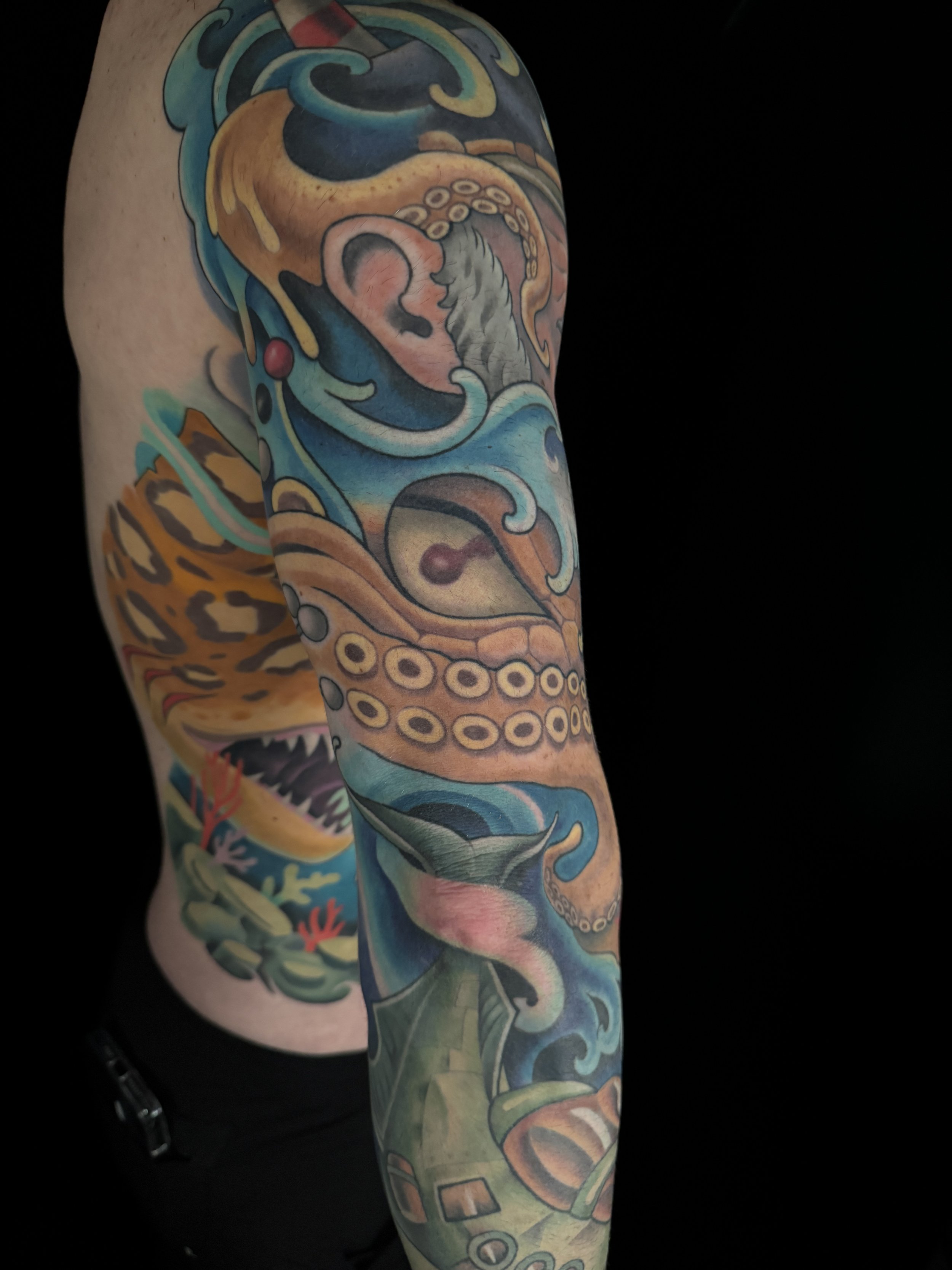 psychedelic nautical tattoo sleeve