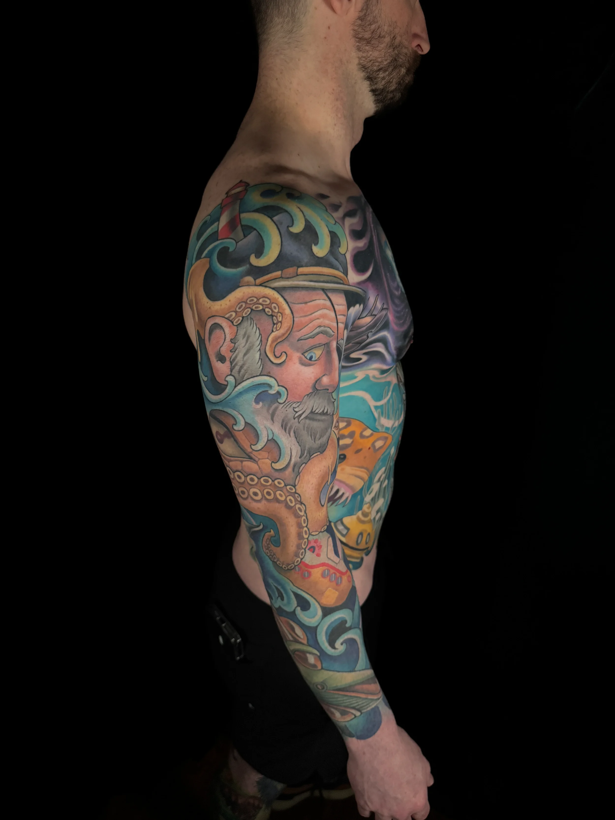 Abstract Nautical Full Sleeve Tattoo