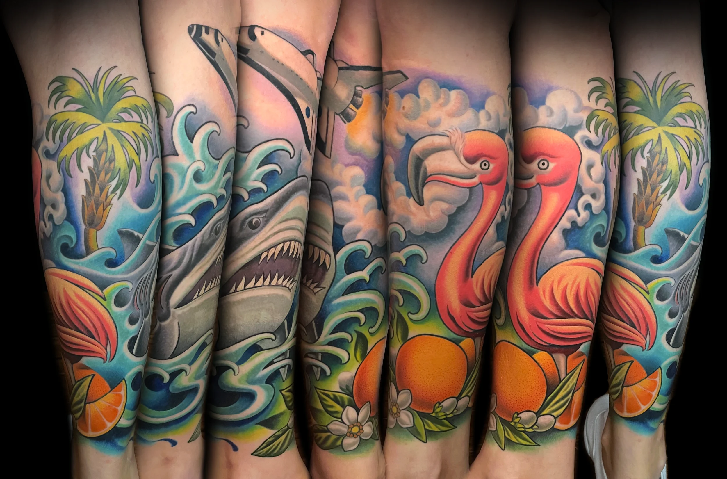 Florida Half Leg Half Sleeve Tattoo