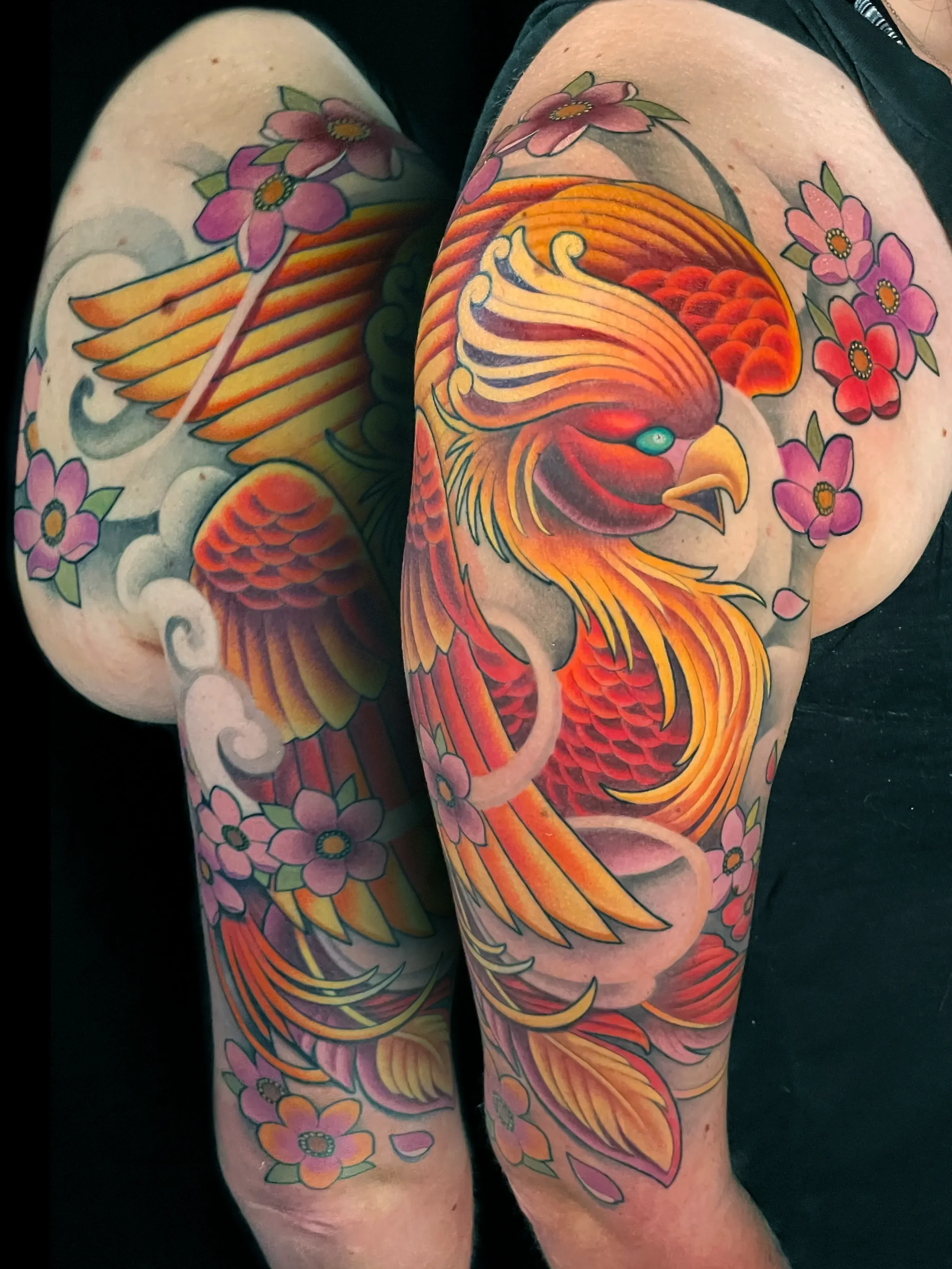 Phoenix Half Sleeve Tattoo