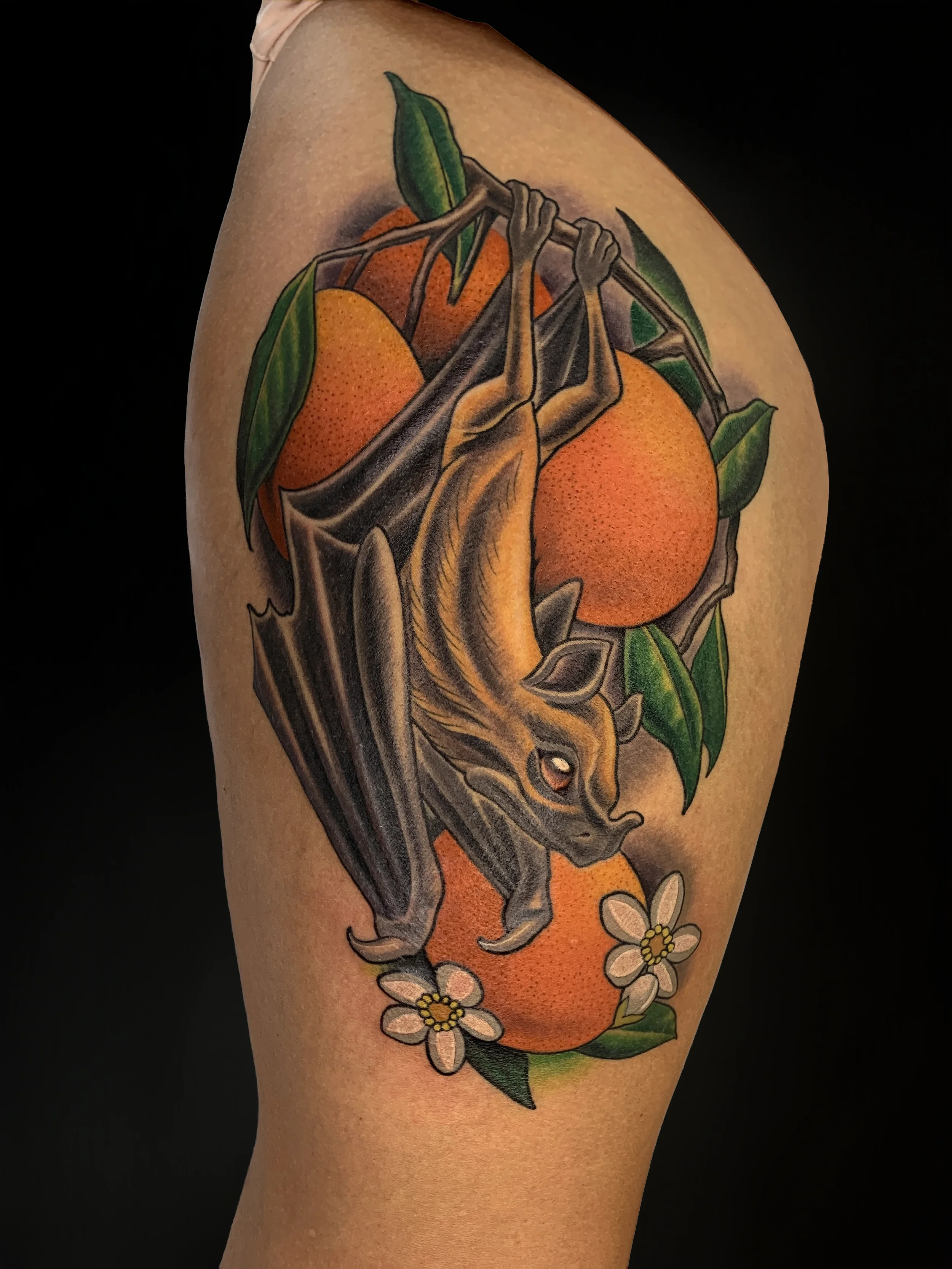 Oranges and Fruit Bat Tattoo