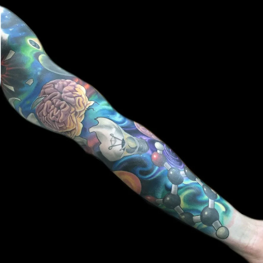 Space Sleeve Tattoo Brain