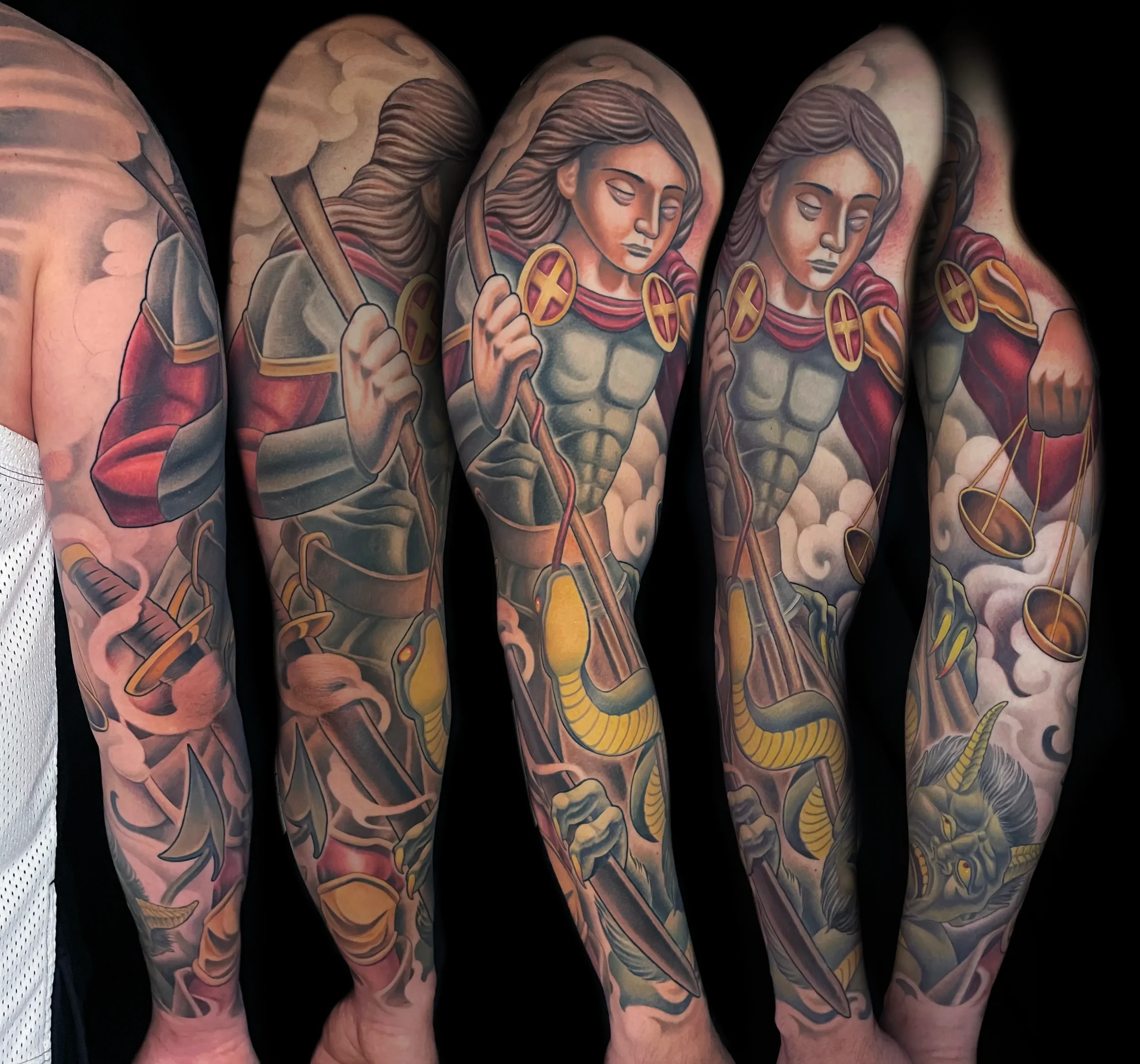 Saint Michael Full Sleeve Tattoo