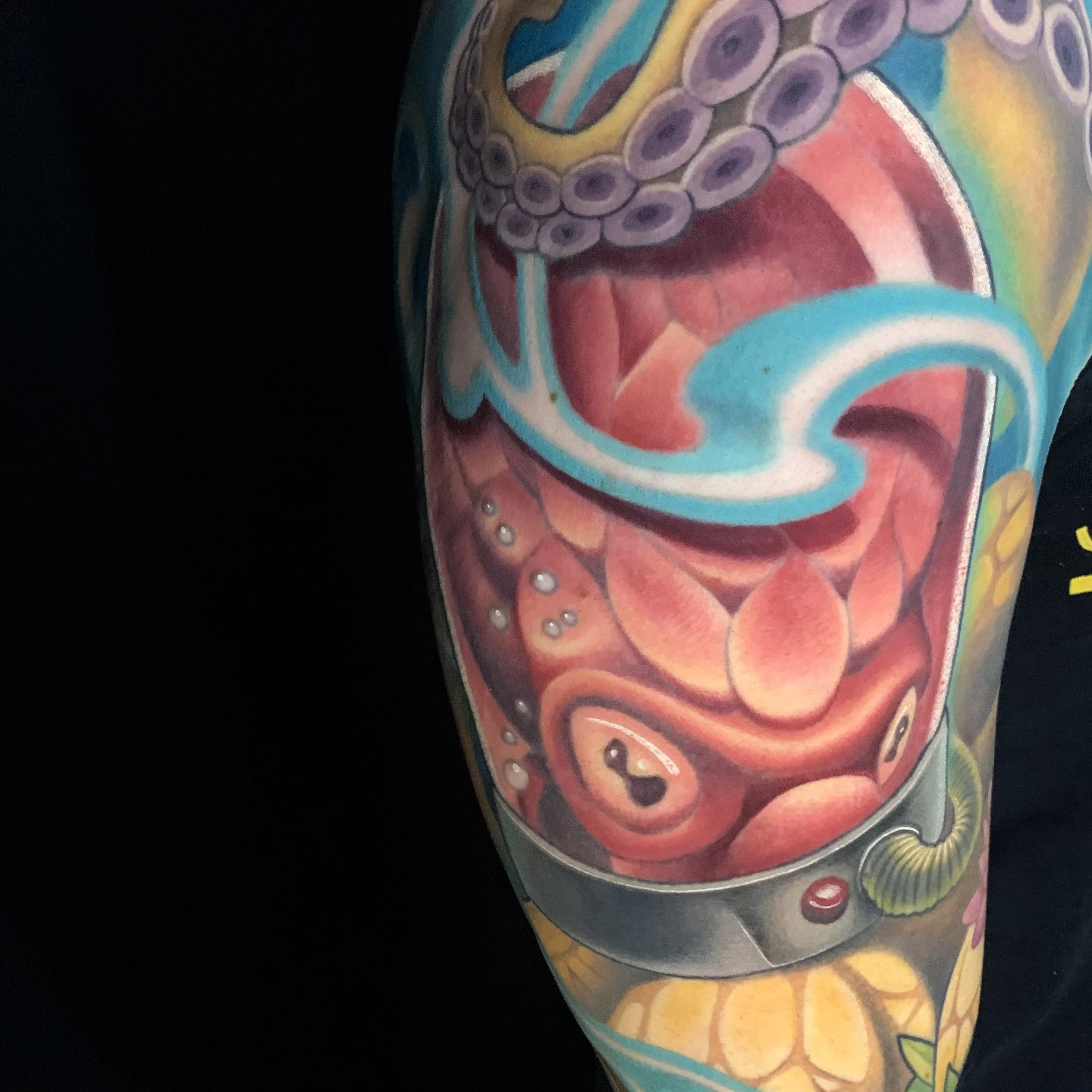 Alien Head in Atmospheric Helmet Tattoo