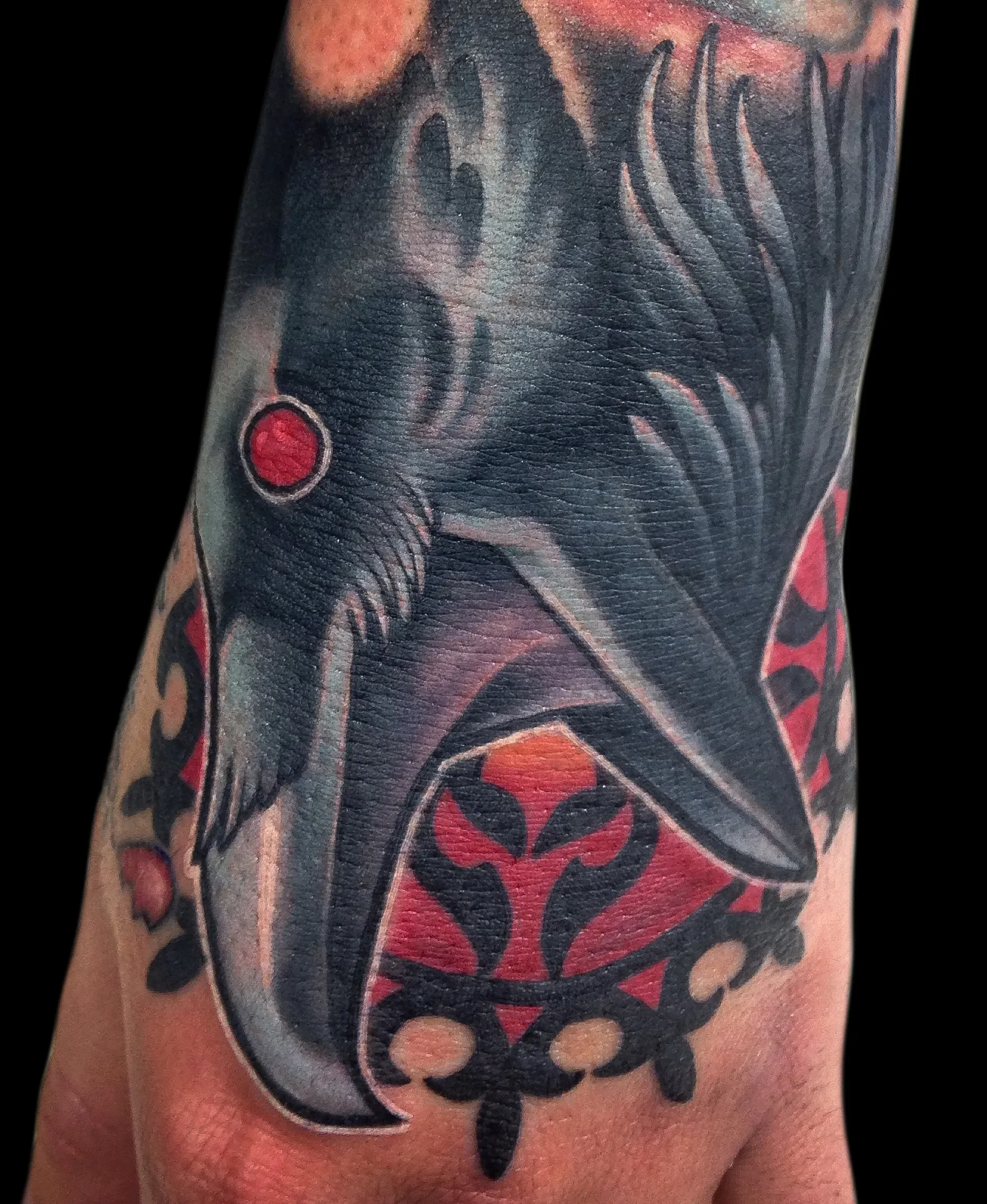 Raven Hand Tattoo