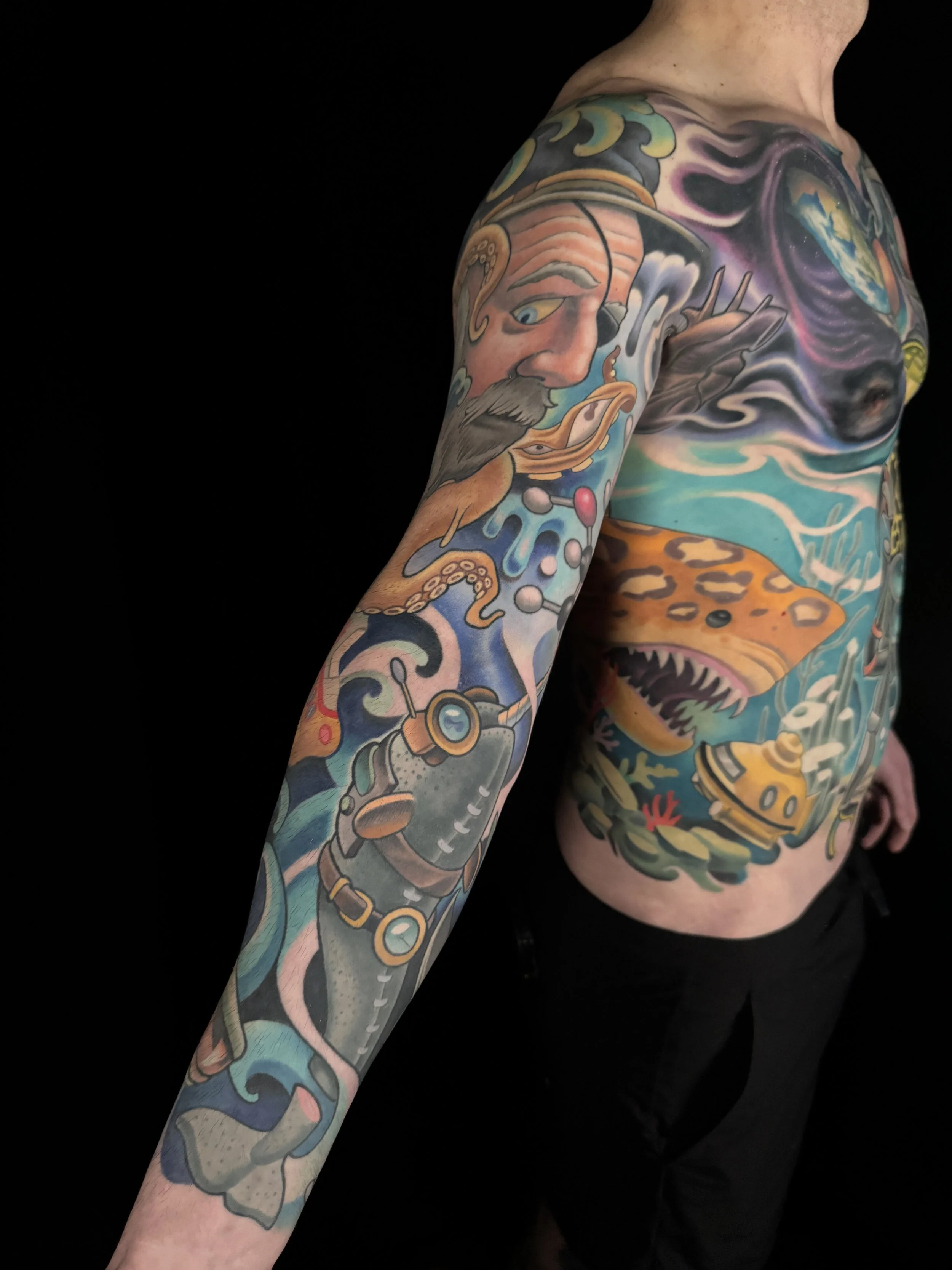 psychedelic nautical tattoo sleeve 