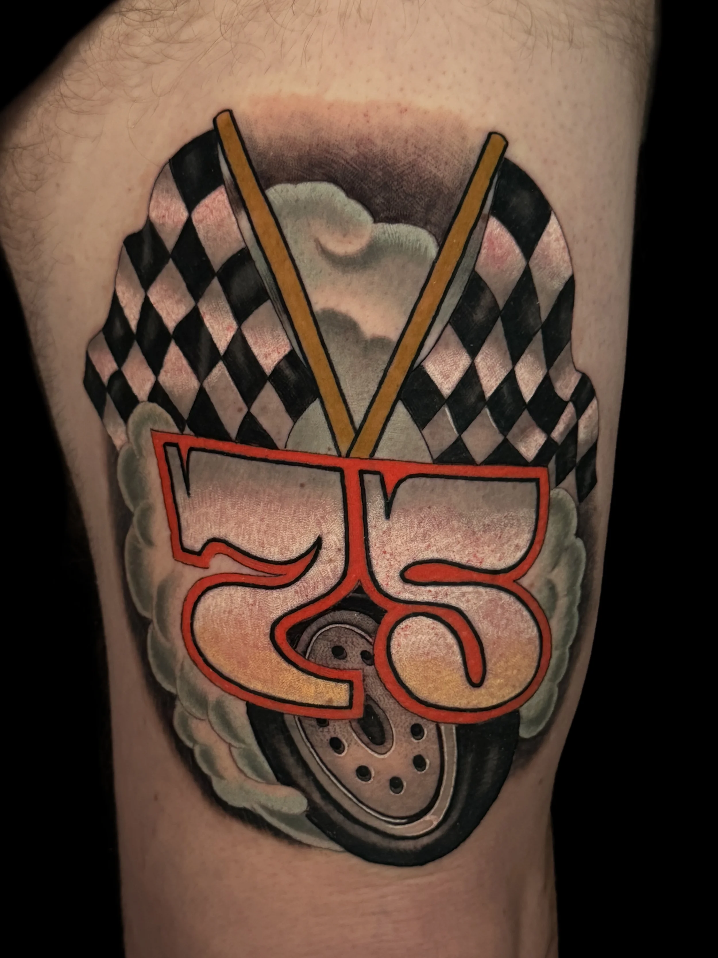 Finish Line Flags Racing Tattoo