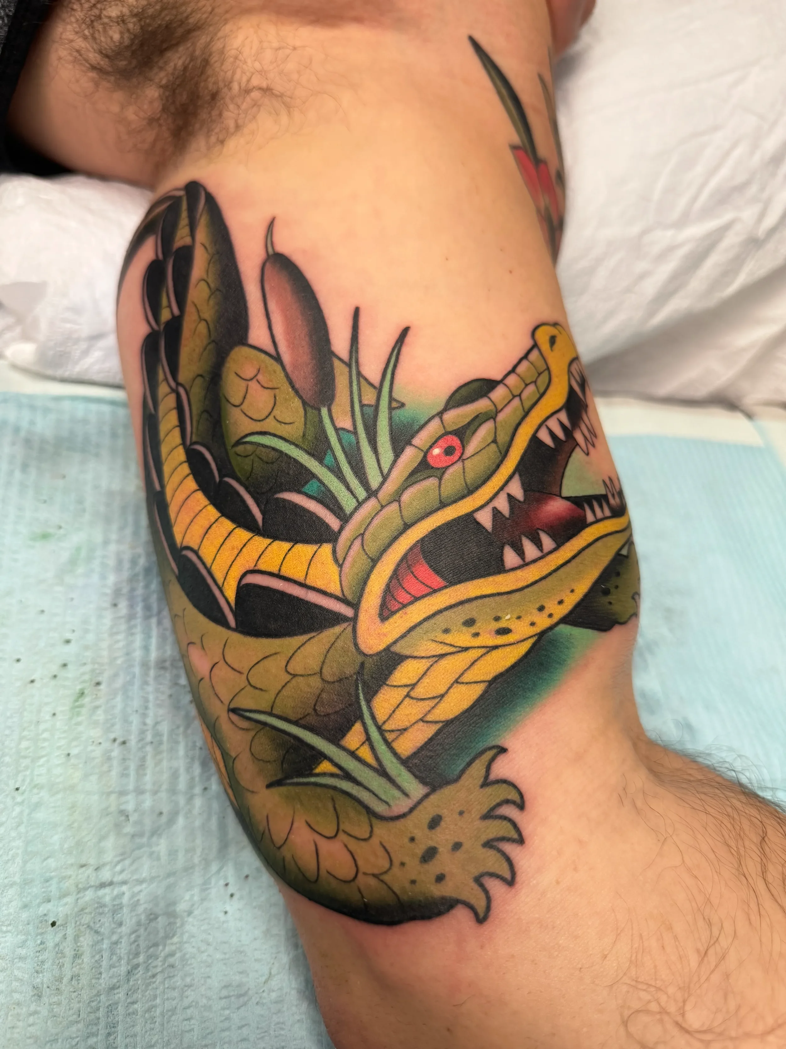 Traditional Alligator Tattoo