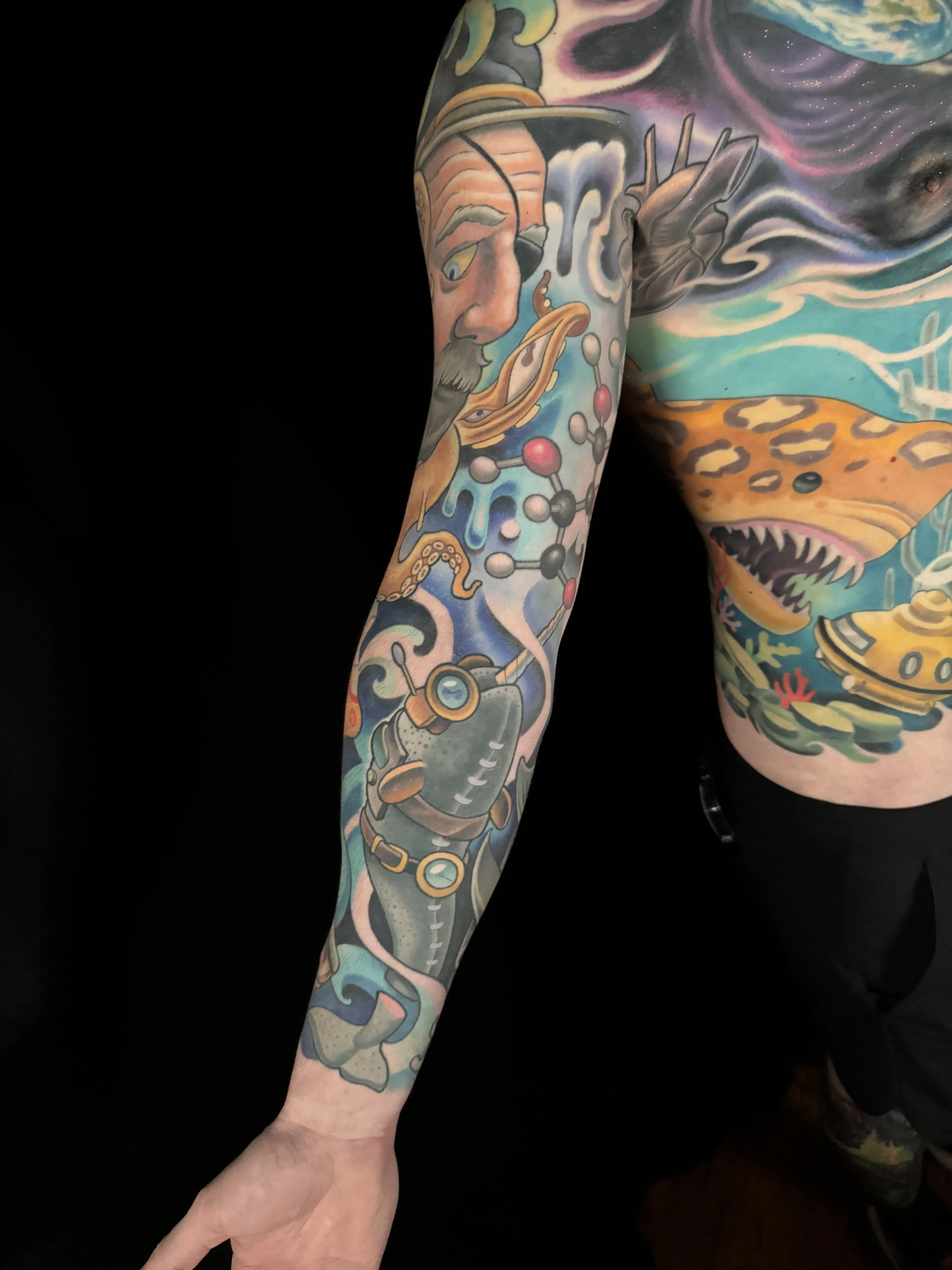psychedelic nautical tattoo sleeve 