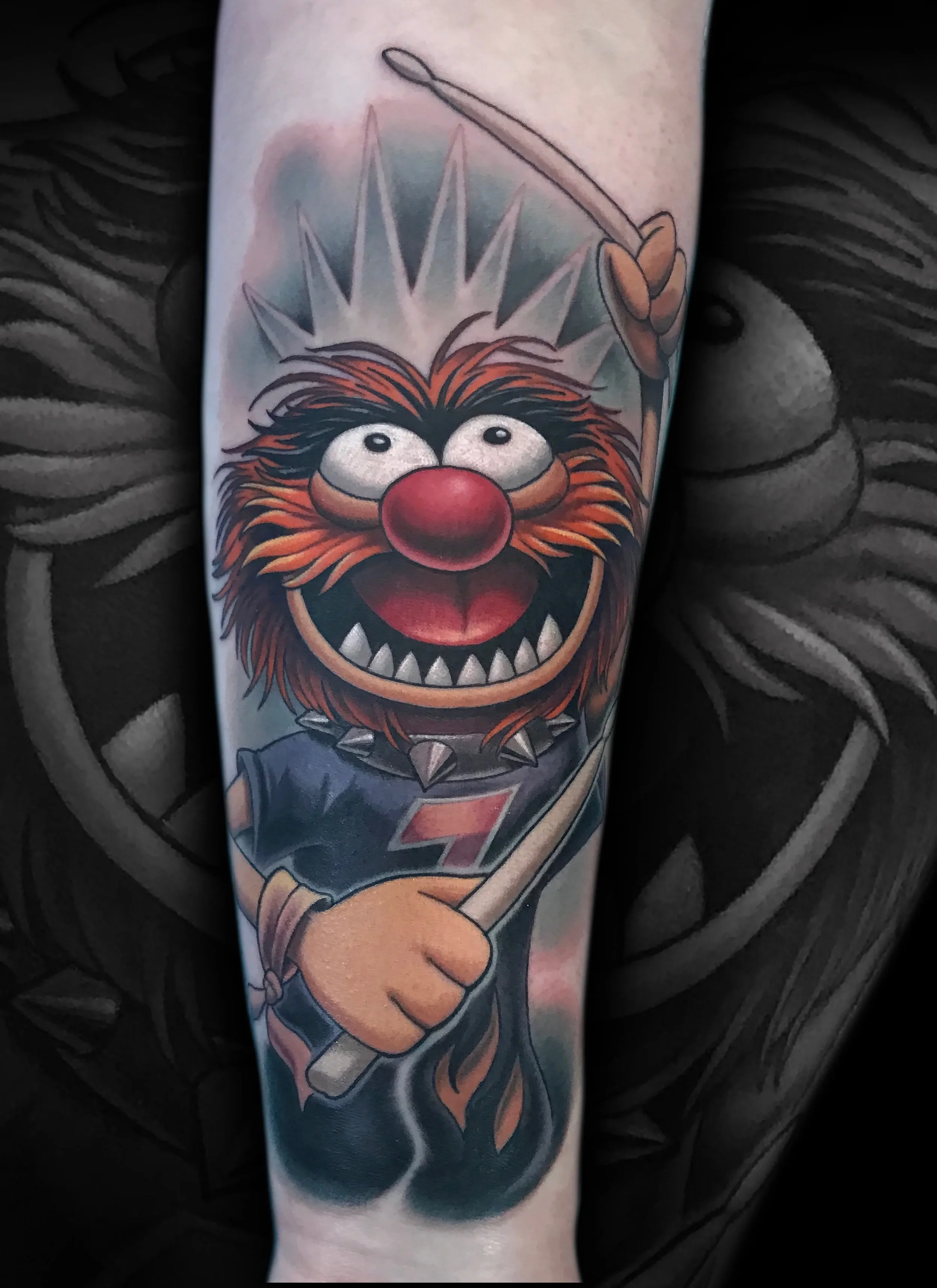 Animal the Muppet Beating a Drum Tattoo
