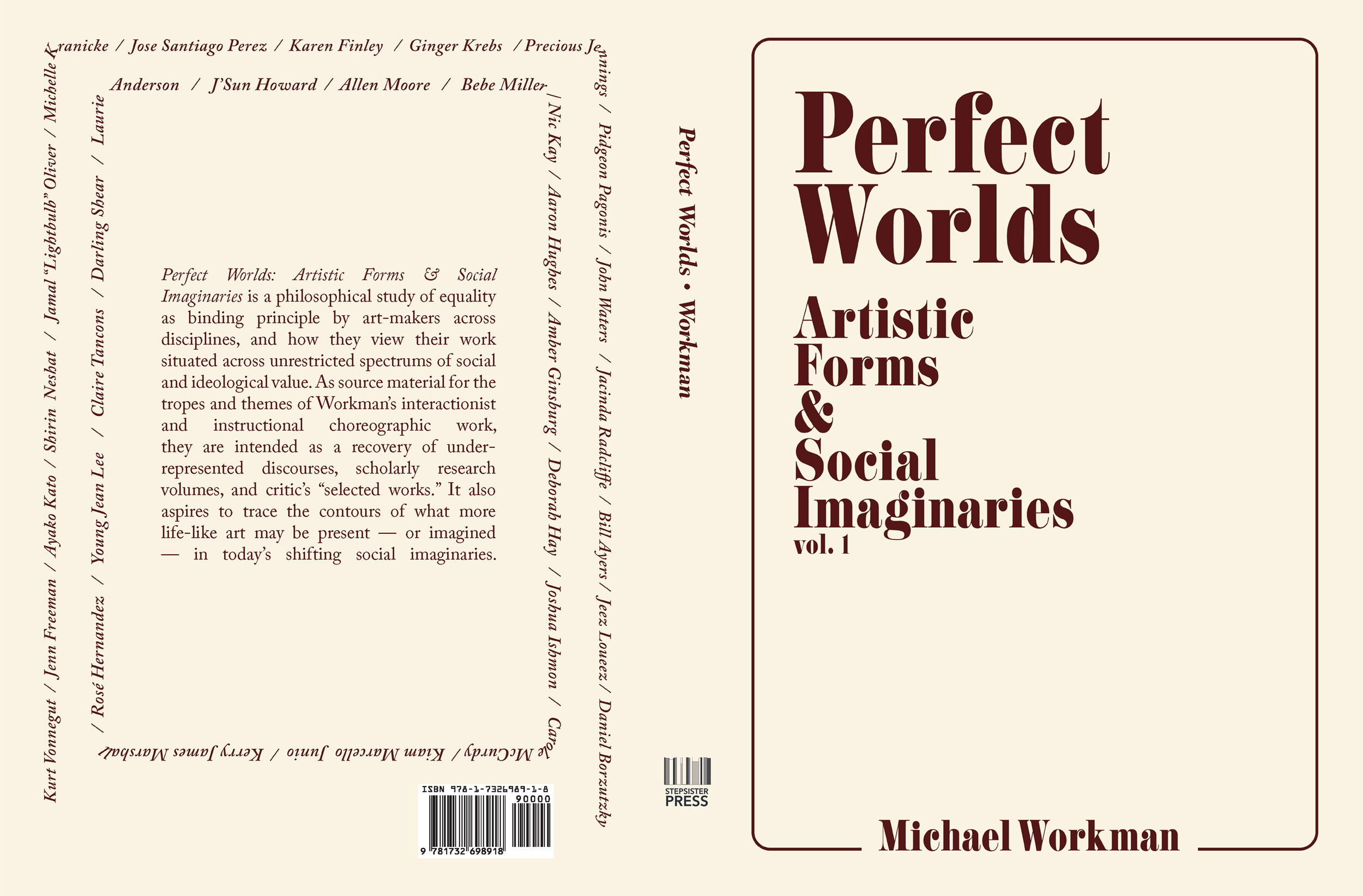  full cover design.  Perfect Worlds vol. 1 by Michael Workman. Published by StepSister Press.  