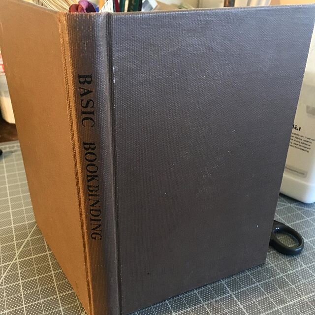 Very meta!  Here&rsquo;s a book that my dad bound about bookbinding.  Look at where the ribbon was! Didn&rsquo;t help though, this spine is as flat as a pancake. Sloppy binding runs in the family.