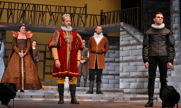 Gertrude, Claudius and Hamlet