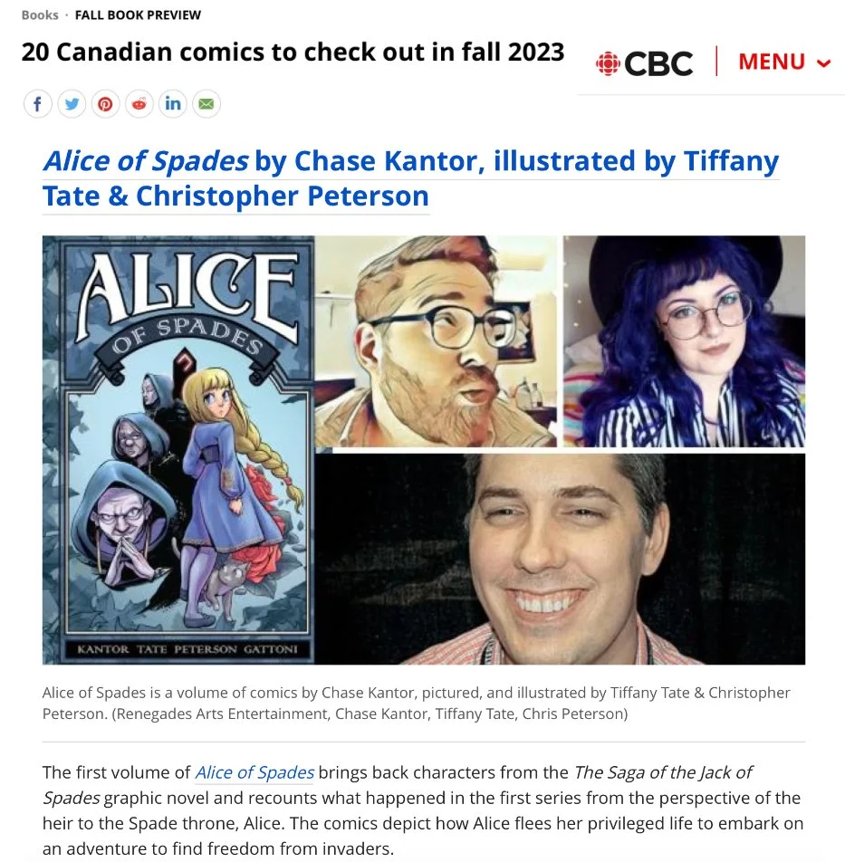 Alice of Spades makes CBC's 20 Canadian comics to check out in fall 2023!