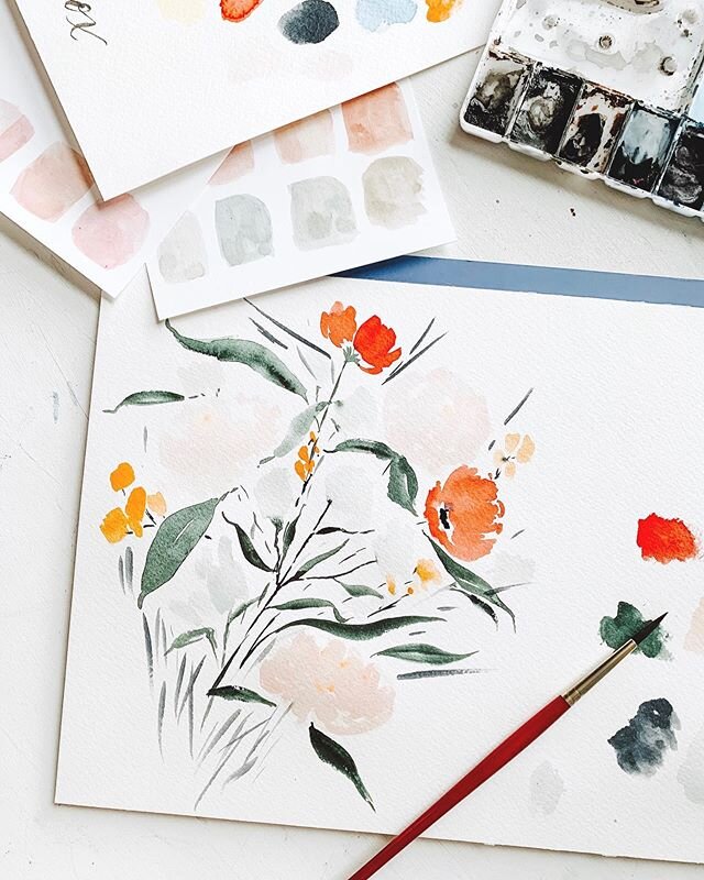 I'm nowhere near this painting right now⠀
⠀
I'm helping a 6 year old with writing, my 10 and 12 year olds with science, and bribing my 3 year old with candy (mom wins over here 🙄) My house is a mess and I'm in pajamas...⠀
⠀
But it's bright and prett