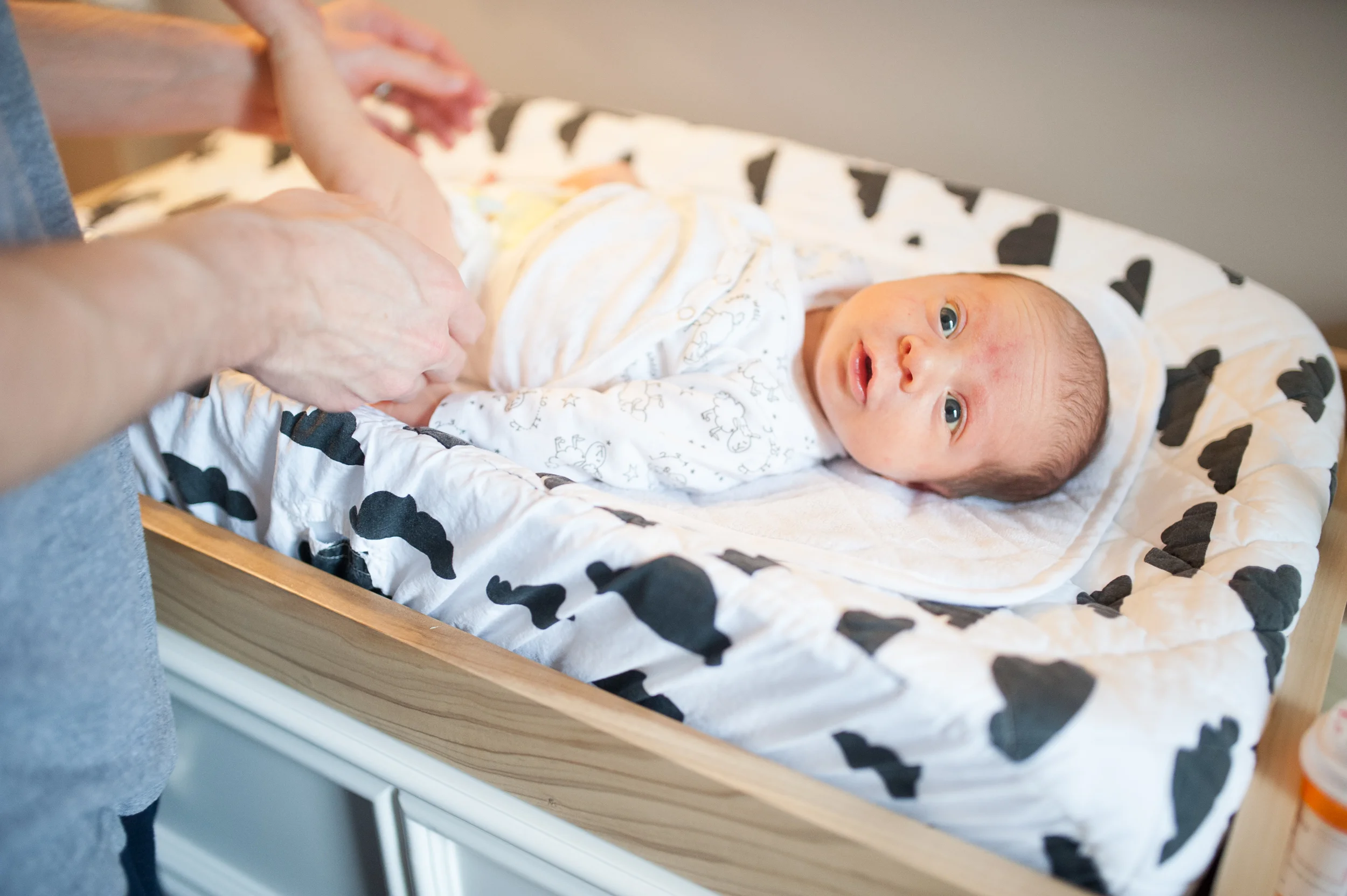 This little guy LOVES his changing table. He's almost always calm when he's laying there after getting a fresh diaper.