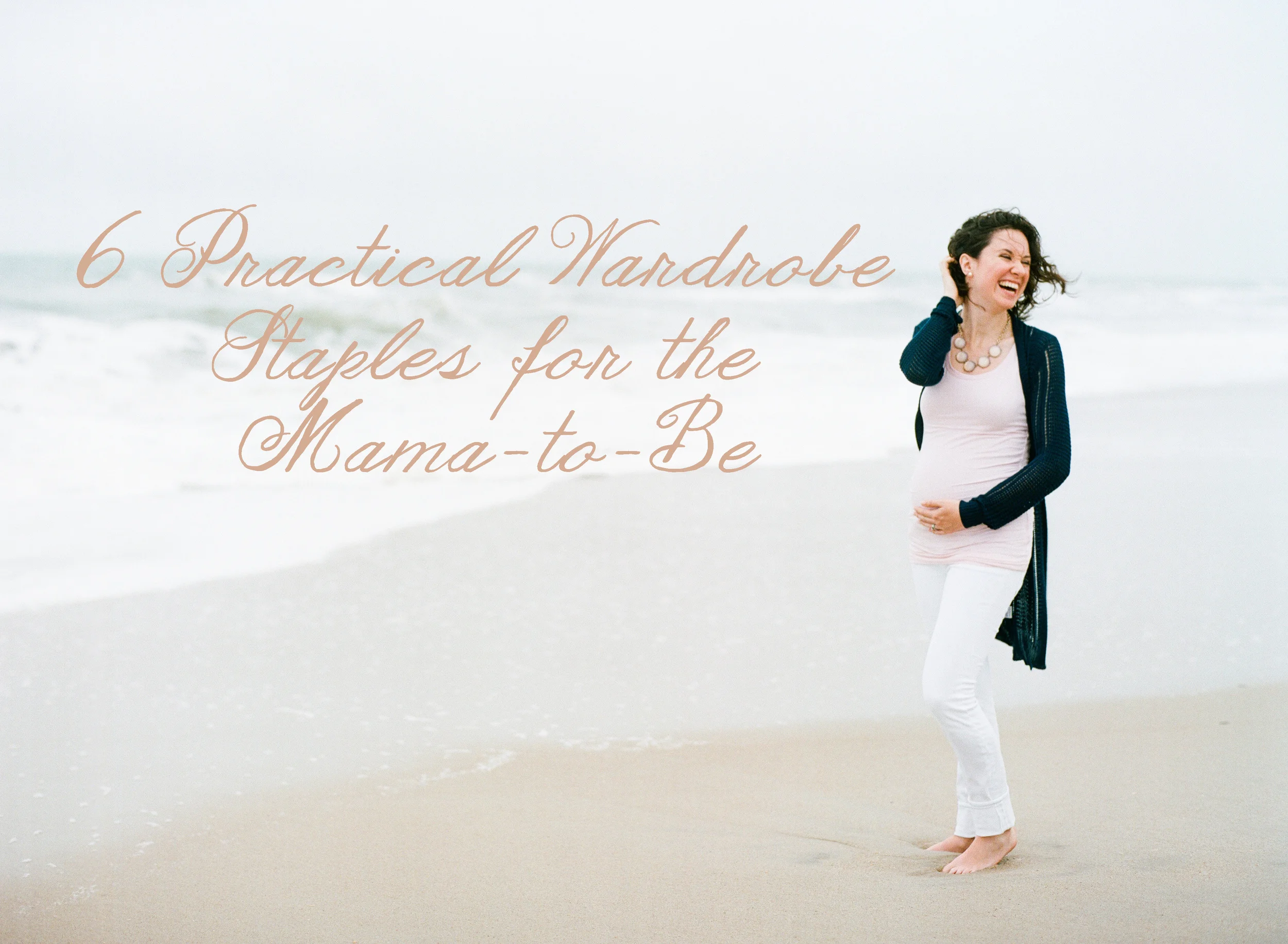 Me @ 34 weeks - white jeans from Anthropologie with a belly band; tank from Gap Maternity; sweater from TJ Maxx. Photo by Faith Teasley Photography .