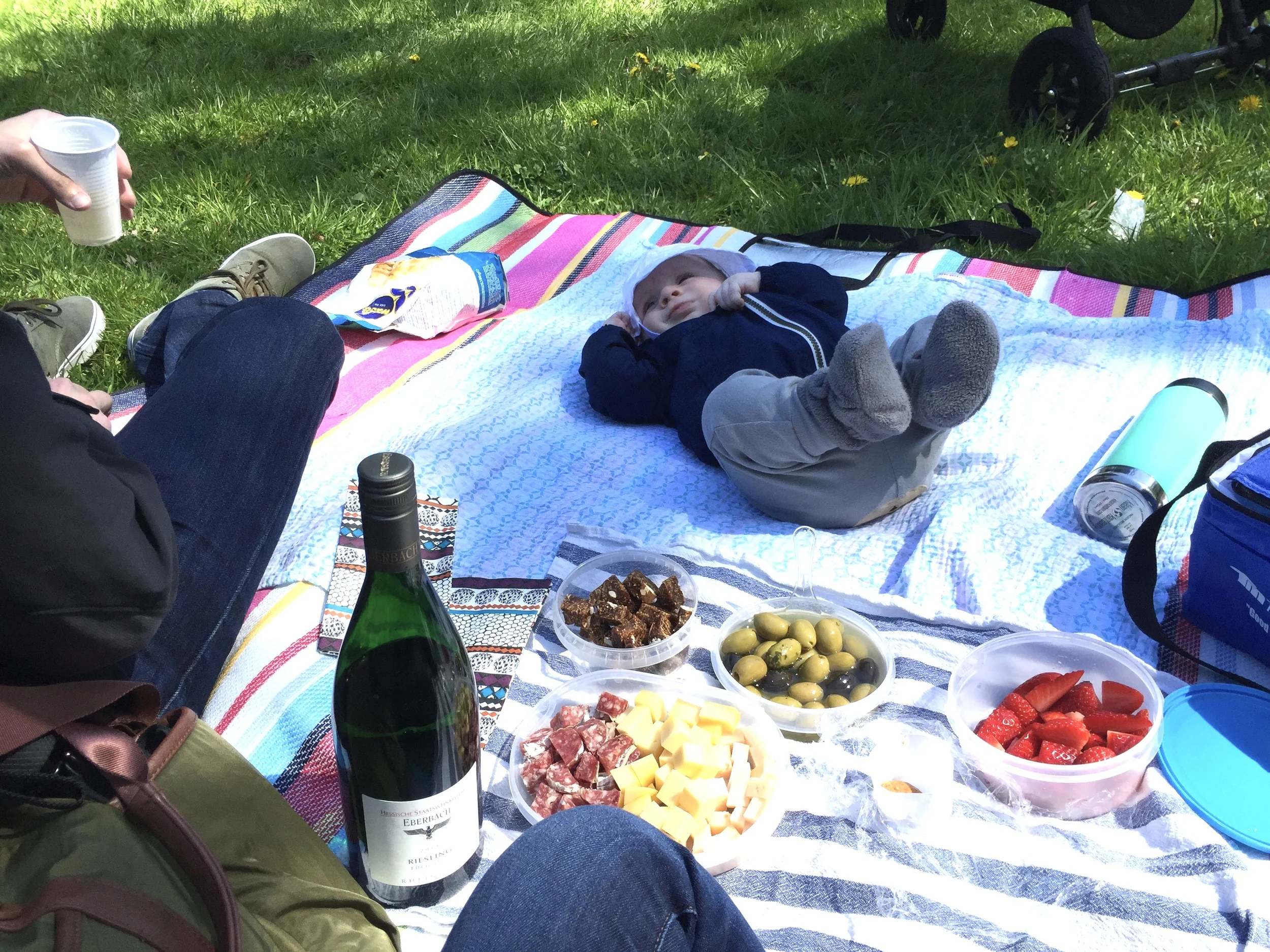 Picnicking with the boys in Aachen's Stadspark on a beautiful, spring day.
