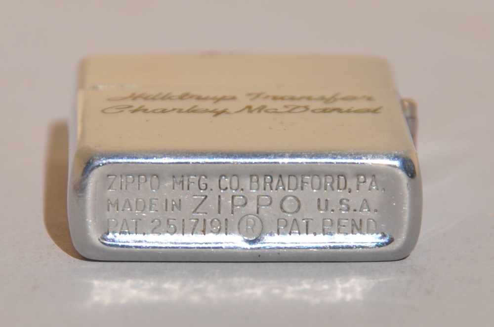 1953 ZIPPO with steel case, with two sided Engraving — Antiques from The  Retreat