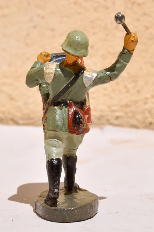 Elastolin, Lineol - Speelgoedfiguurtjes 5x Soldats Alliés - 1930-1940