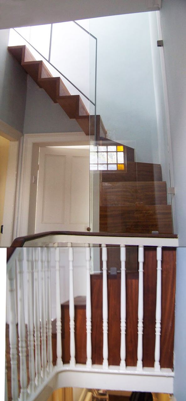 New contemporary Hardwood Stair to Attic.