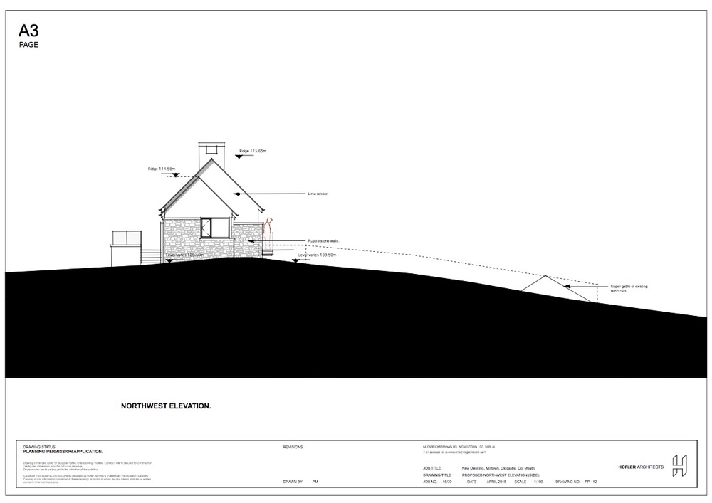 Proposed side elevation to adding field.