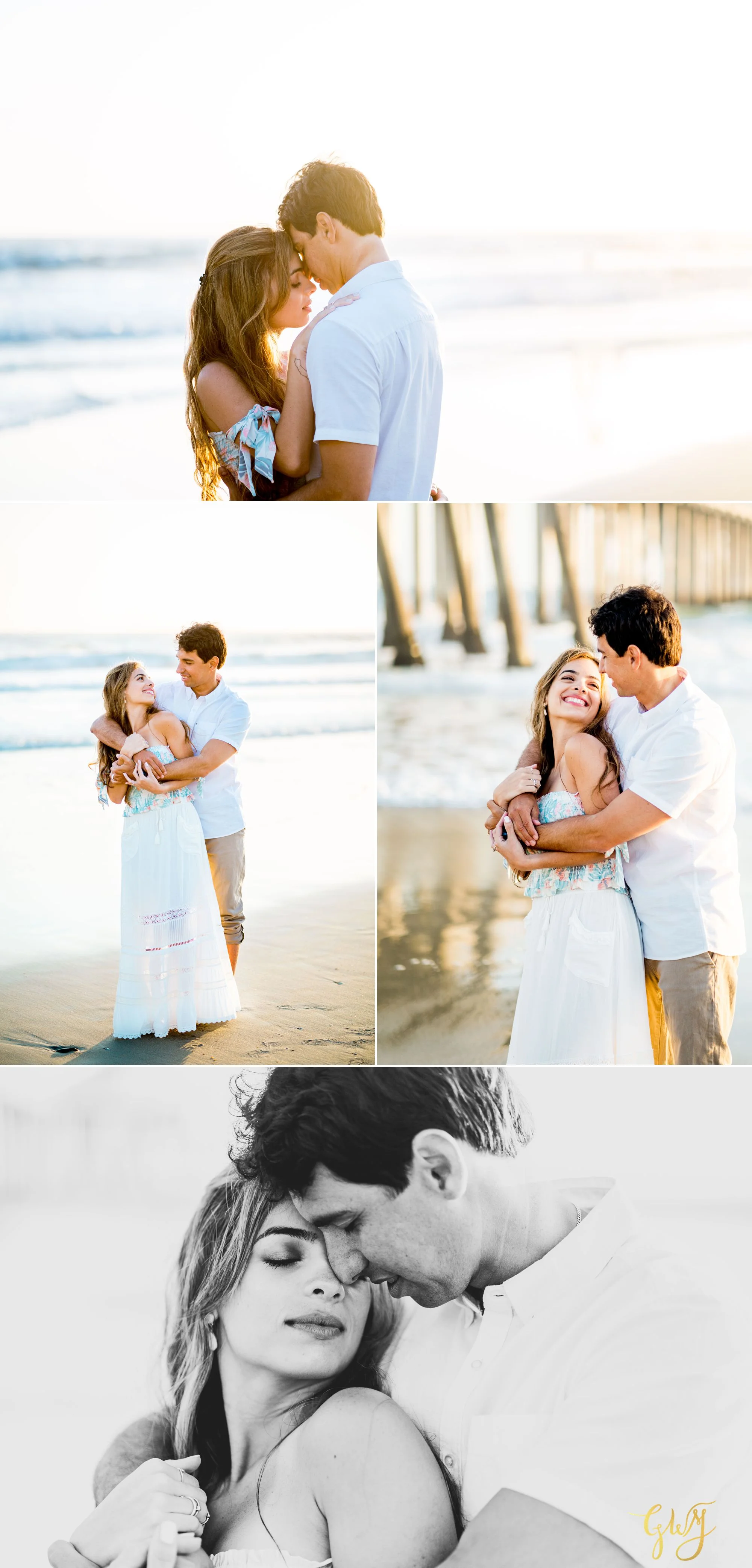 Felipe + Isabella Huntington Beach Summer Sunset Engagement Session by Glass Woods Media 20.jpg