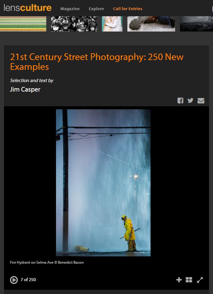  Excerpt from the online article, The Possibilities of Street Photography, by Jim Casper, editor-in-chief of LensCulture.     "At LensCulture, we love  all &nbsp;kinds of photography, but we have a special appreciation for street photography. When we