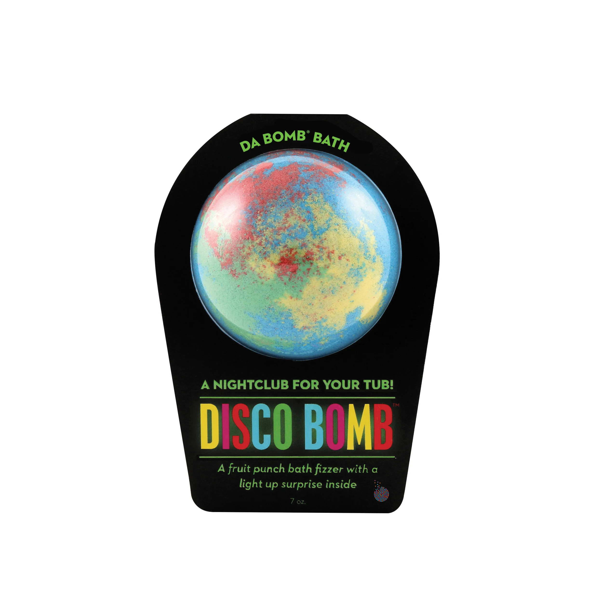 Multi-color Disco Bomb with light up surprise inside, scented as fruit punch