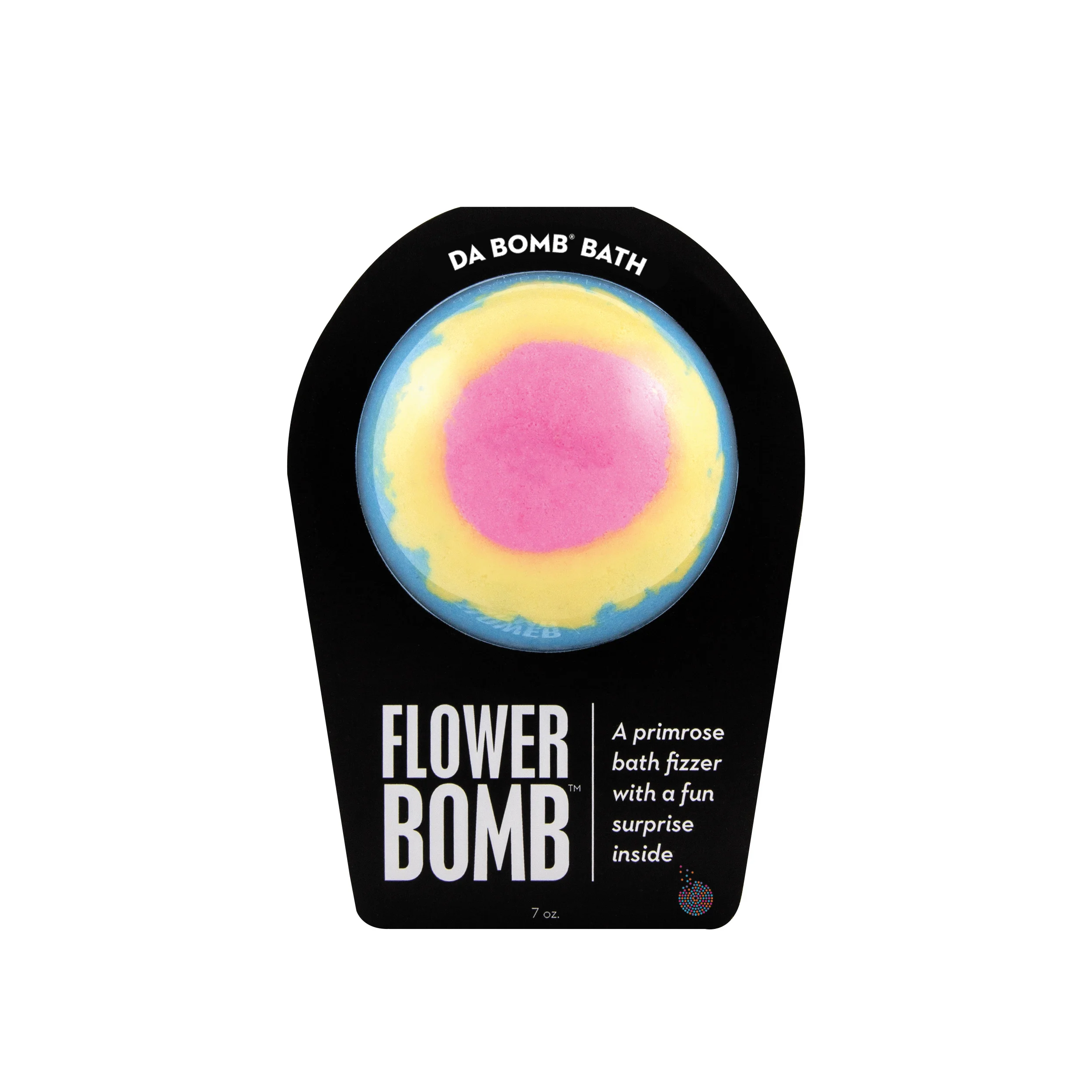 Flower looking bath bomb called Flower Bomb with a surprise inside, scented as primrose