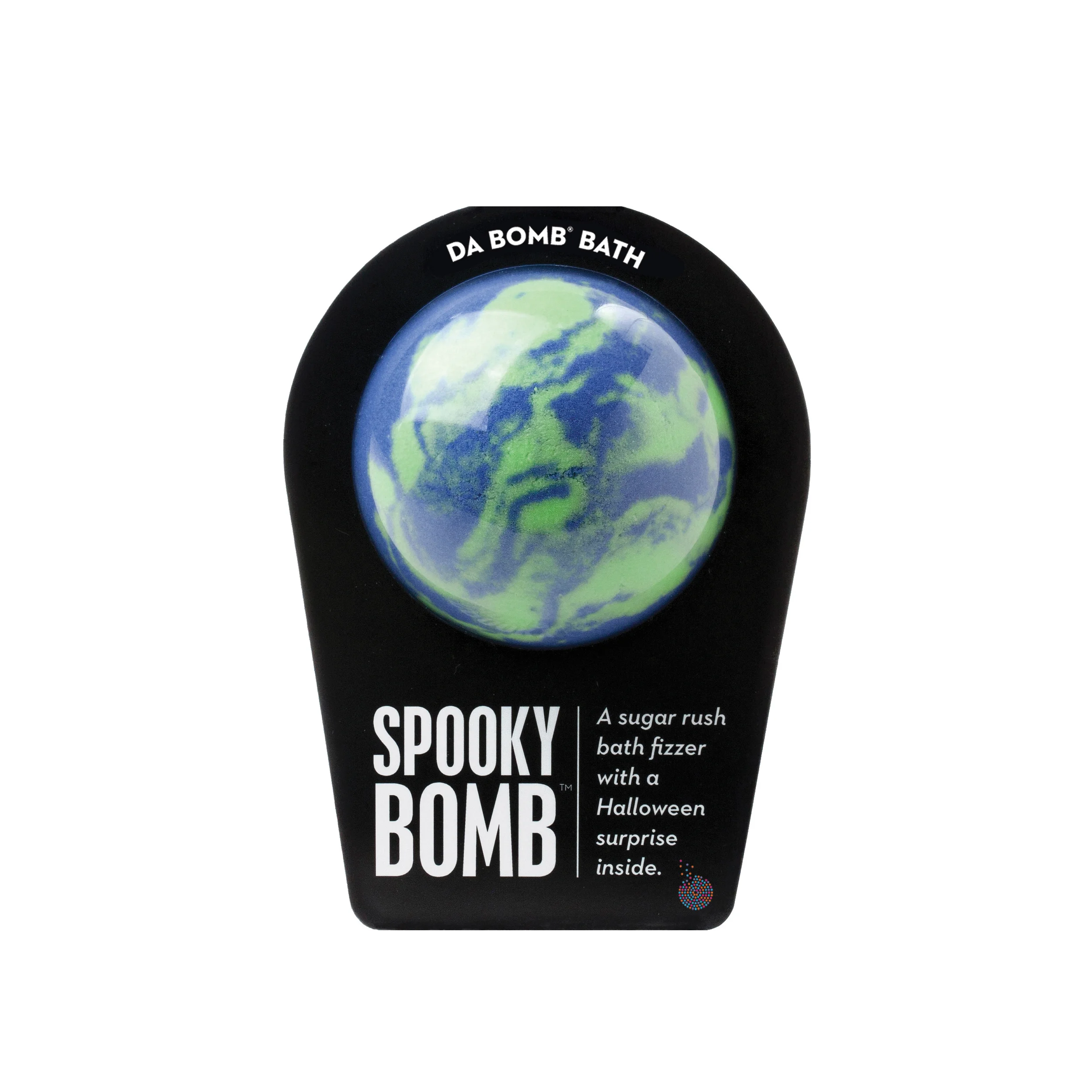 Purple and green Spooky Bomb with a surprise inside, scented as sugar rush