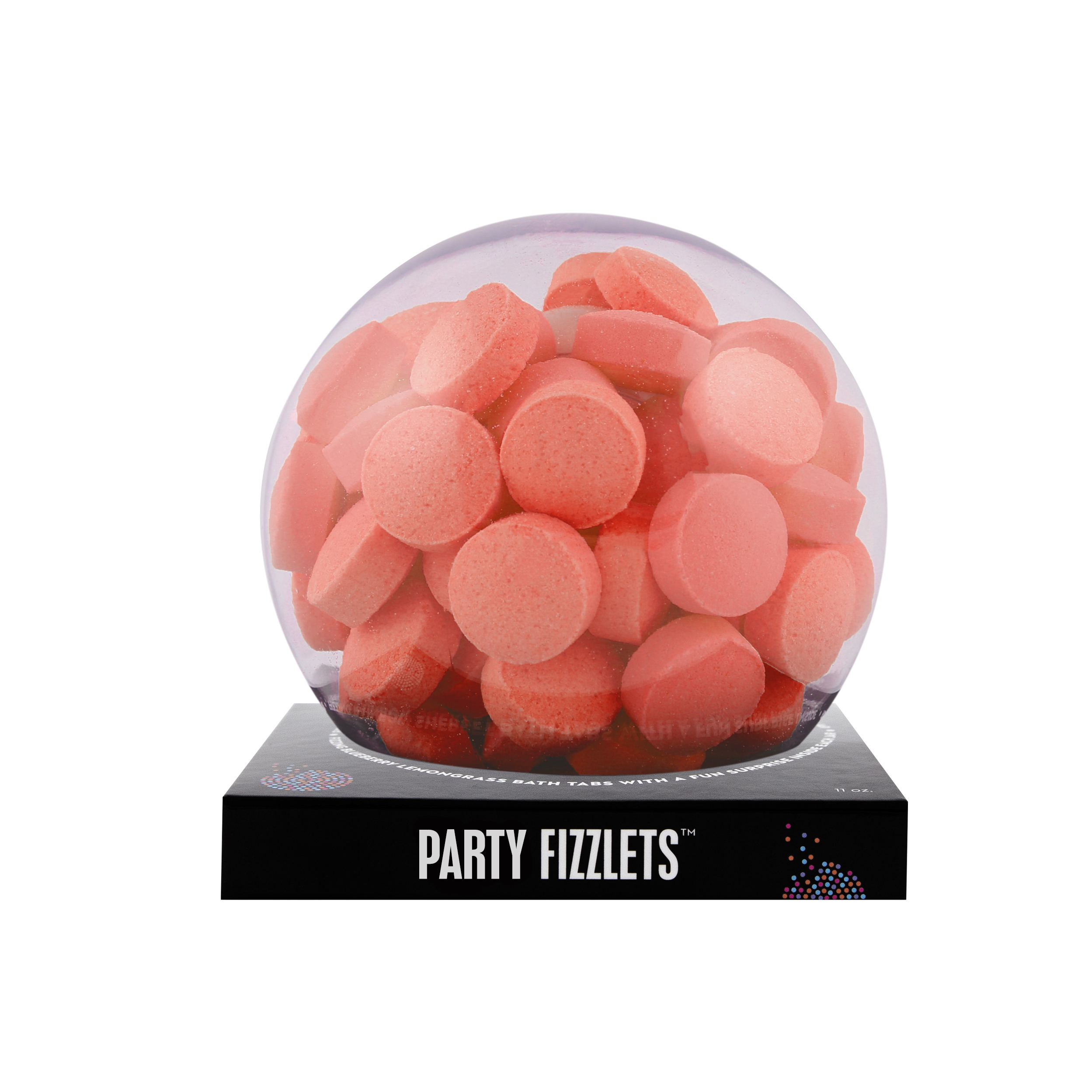 Orange Party Fizzlets with a surprise inside, scented as pineapple