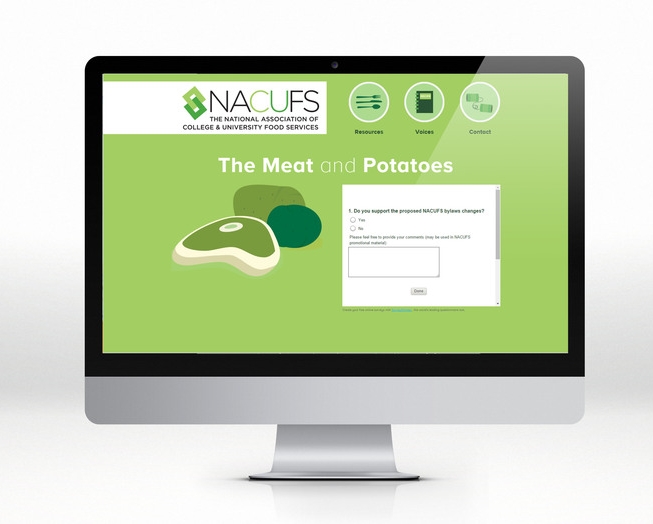 Meat and Potatoes site. Used to inform members and provide more information on the association's bylaws changes. Also used to collect survey data.