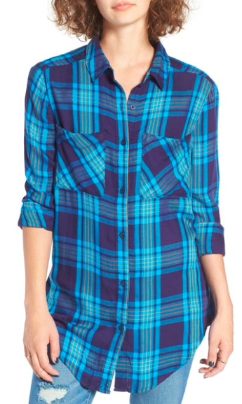Nordstrom BP plaid tunic top , $45, available in 7 colors