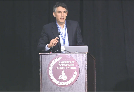 There were a few sessions at AEA that were recorded and "webcast." Here's Alvin Roth's presidential address on Markets and Marketplaces . Here's David Laibson on Competition, Equilibrium, Freedom and Paternalism . Here's a session on the Economics of AI and Robotics . And below there's a panel on Global Inequality and Policy.
