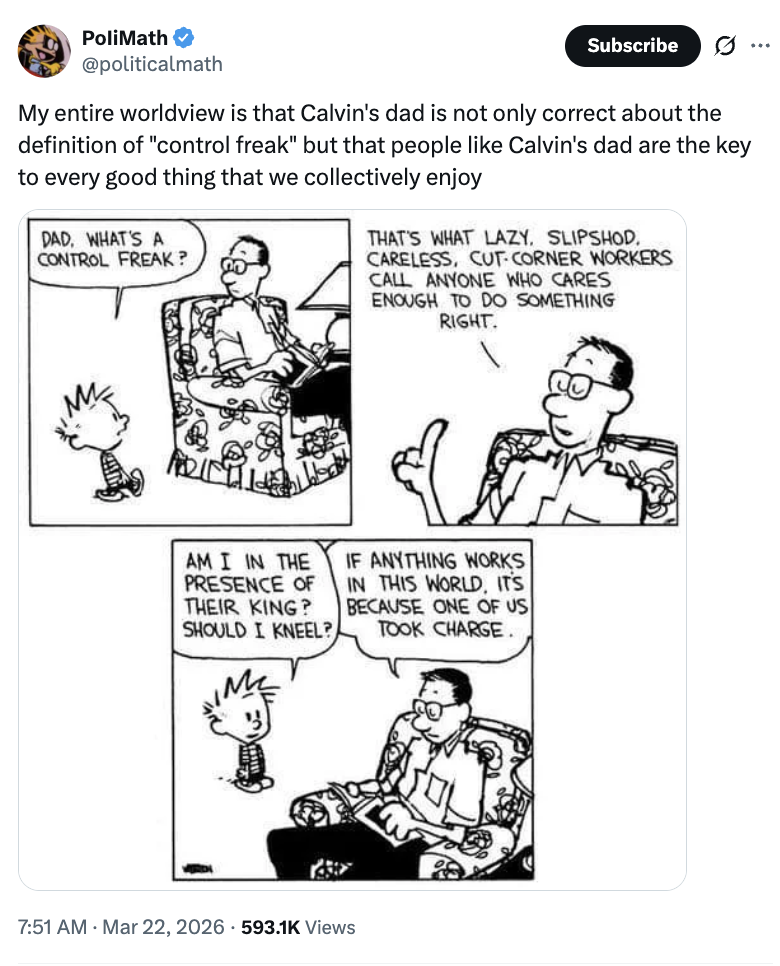 Tweet about Calvin and Hobbs cartoon