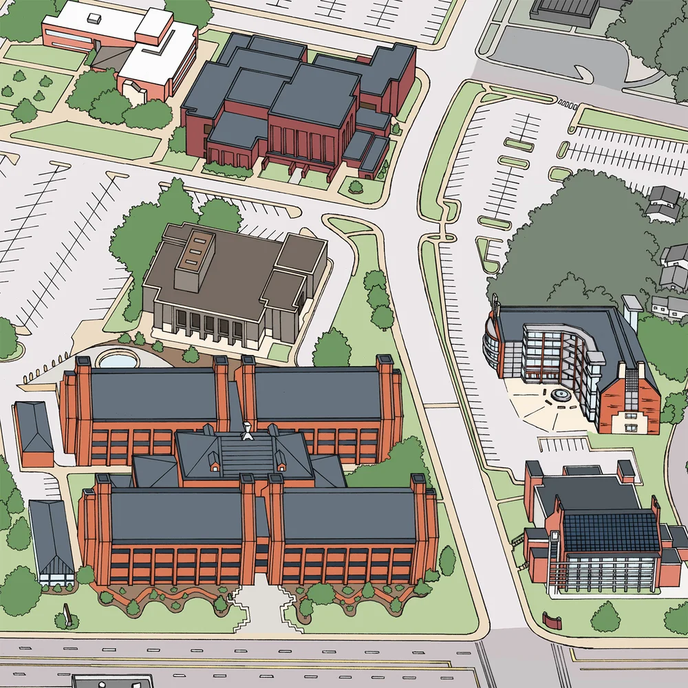 Austin Peay Campus Map Apsu — Carden Illustration