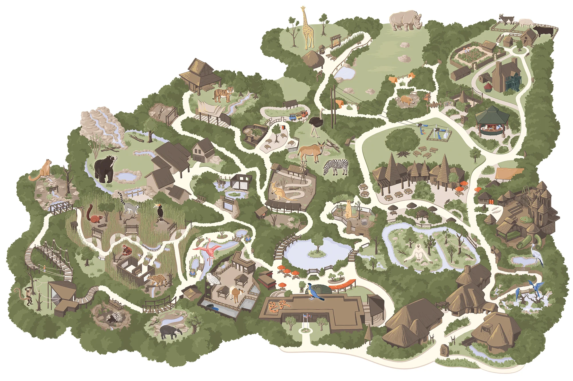 Zoo Drawing Map Making The Nashville Zoo Map Carden Illustration