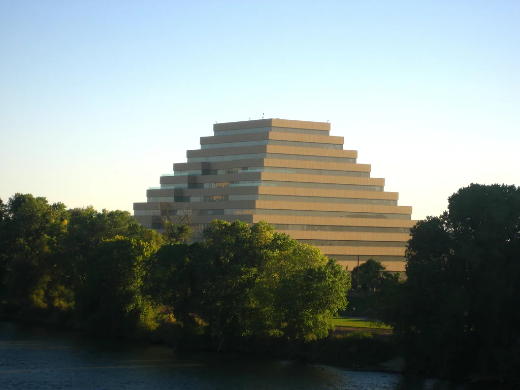 The shape of the building is based on an inversion of the iconic Money Store Headquarters.