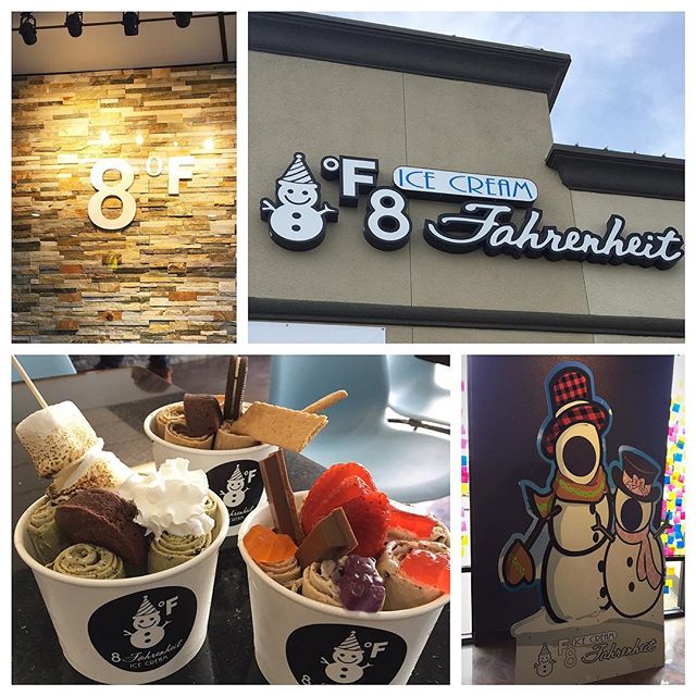 We custom made the snowman face display, indoor and outdoor signs for 8 degree Fahrenheit. Now open for some delicious rolled #icecream!! #sacramento #signs #business #goodeats #desserts #calsigns #yummy #rolledicecream