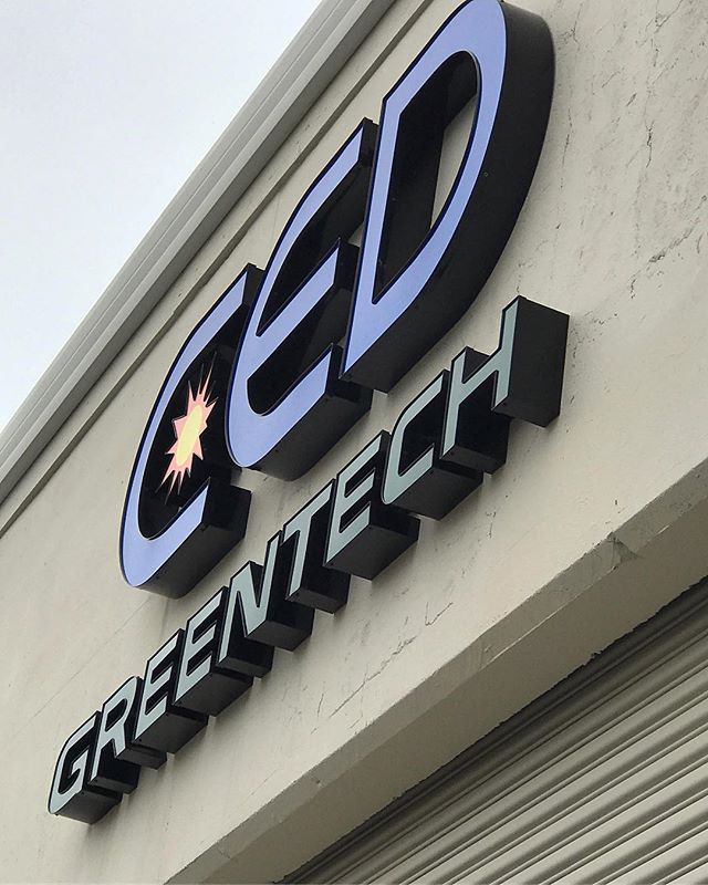 Non-lit channel letters for CED Greentech now open in midtown #sacramento! 💙💚🌏#signs #business #green #technology #midtownsac