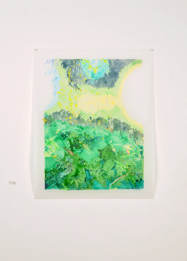 Naomi Reis, Interior (Winter, the Bronx) , 2013, Acrylic and mixed media collage on paper, 14 x 11 inches.