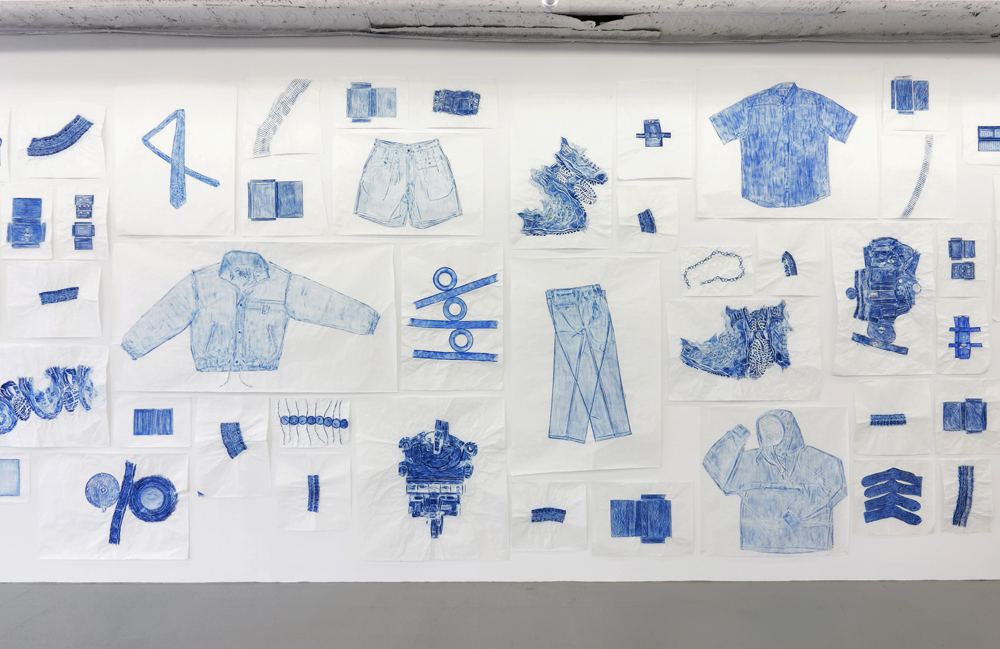 Top and bottom: Installation views, Jennifer Bornstein, “New Rubbing and Psychological and Performance Tests,” Gavin Brown's enterprise, NY. (Photos courtesy the artist and Gavin Brown's enterprise.)