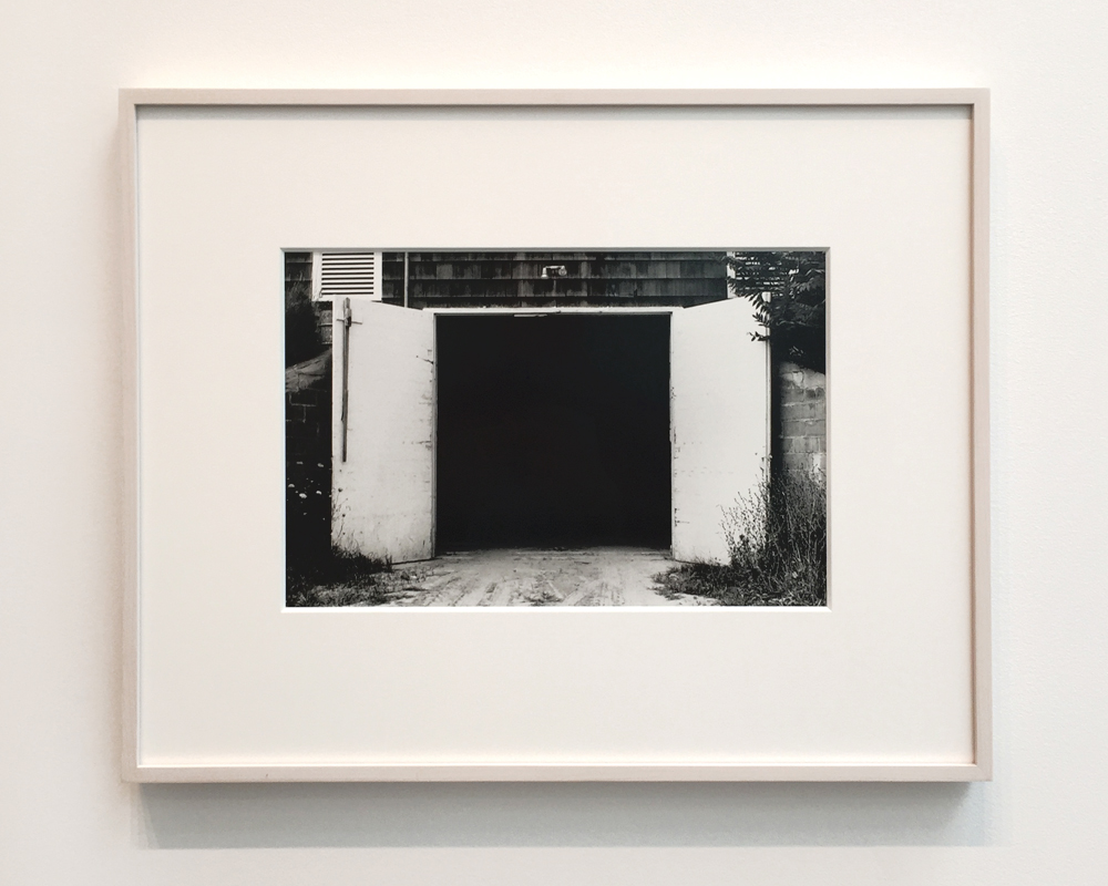 Potato Barn, Southampton , 1968, Gelatin silver print, 8 1/2 x 13 inches; Above: Doorway, Belle-Île-en-Mer , 1977, Gelatin silver print, 12 7/8 x 8 1/2 inches. (Photos: Chris Murtha)